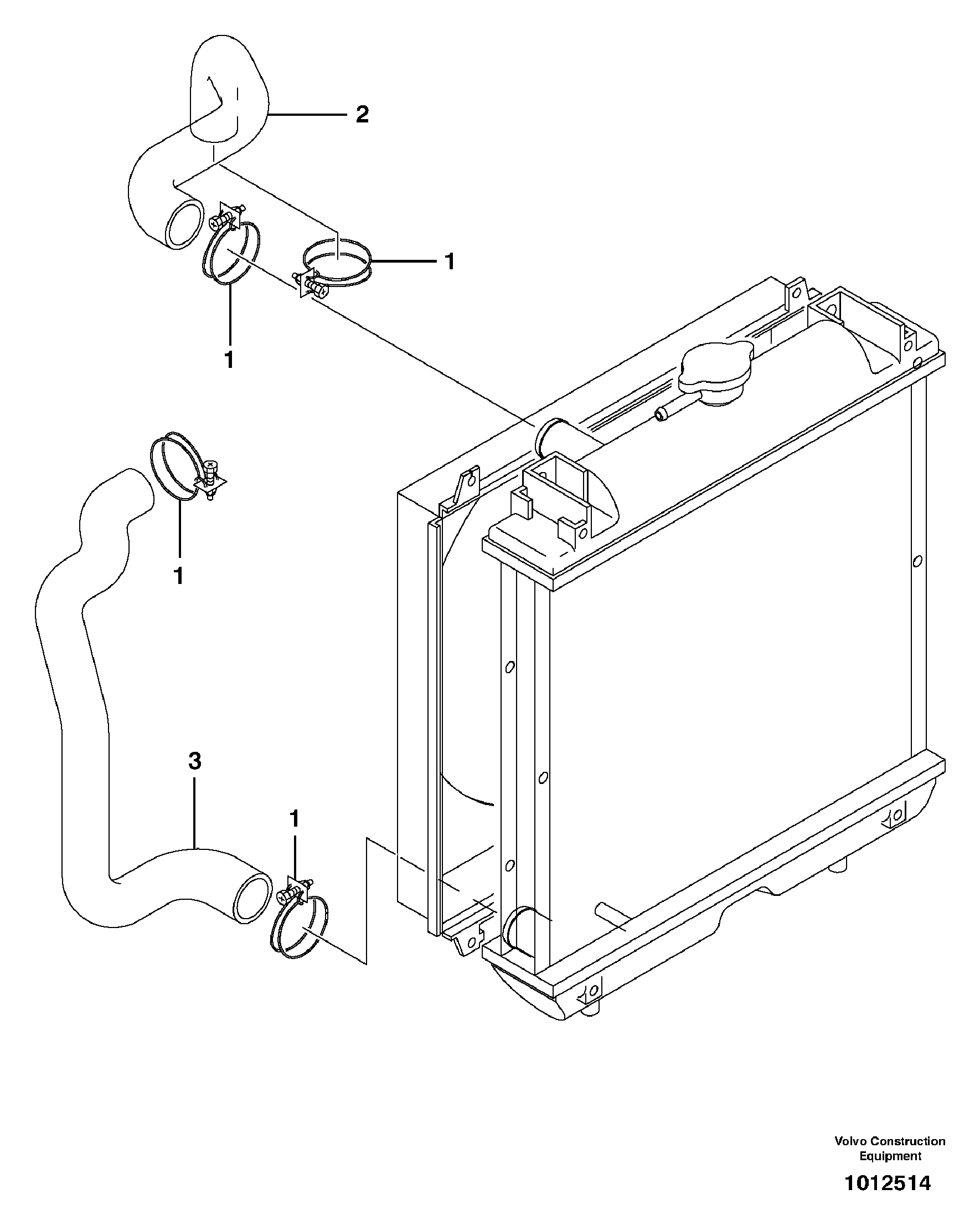 Схема запчастей Volvo EC27C - 19942 Cooling circuit EC27C