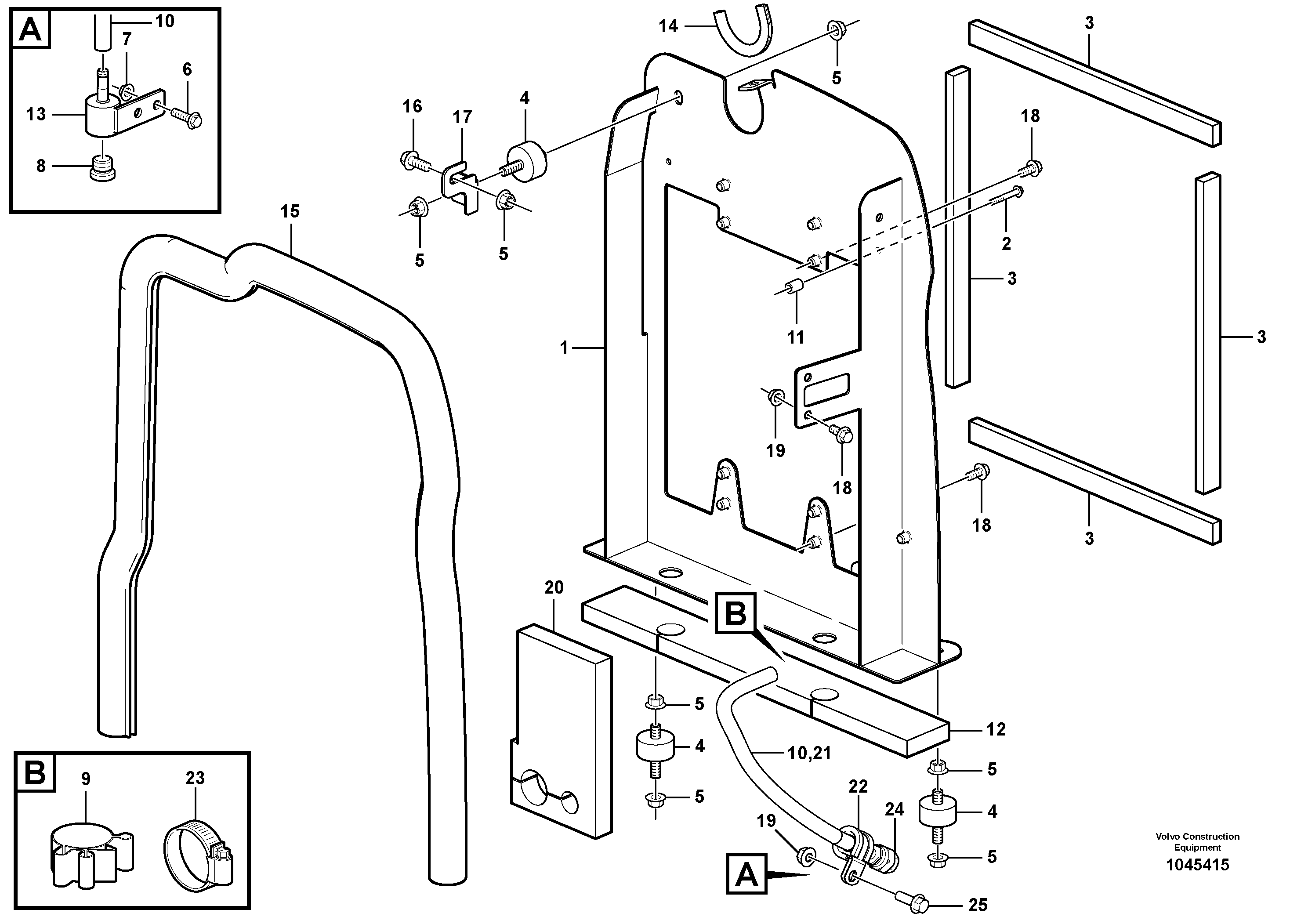 Схема запчастей Volvo EC27C - 86479 Radiator with fitting parts EC27C