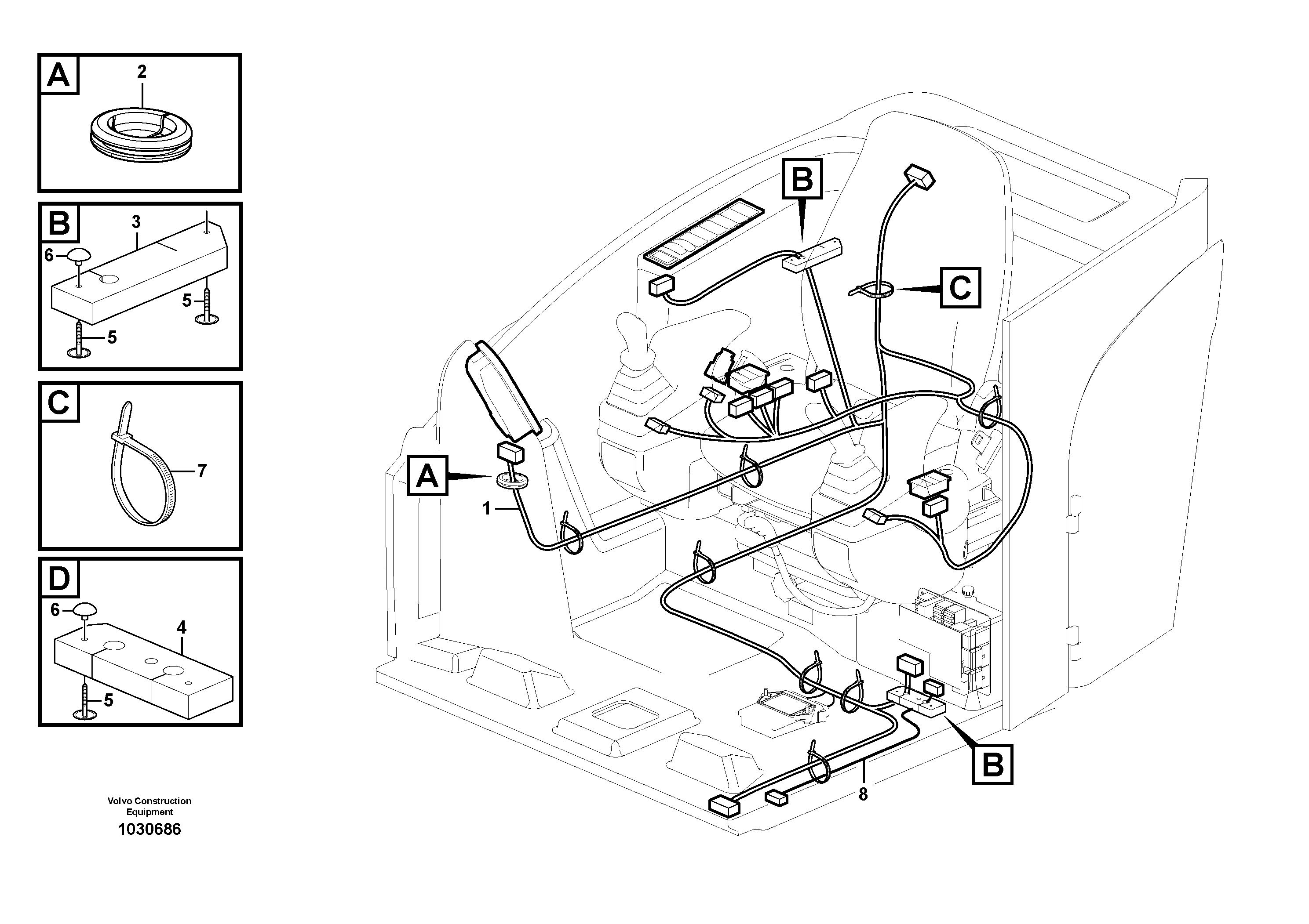 Схема запчастей Volvo EC27C - 33100 Cable harness, platform EC27C