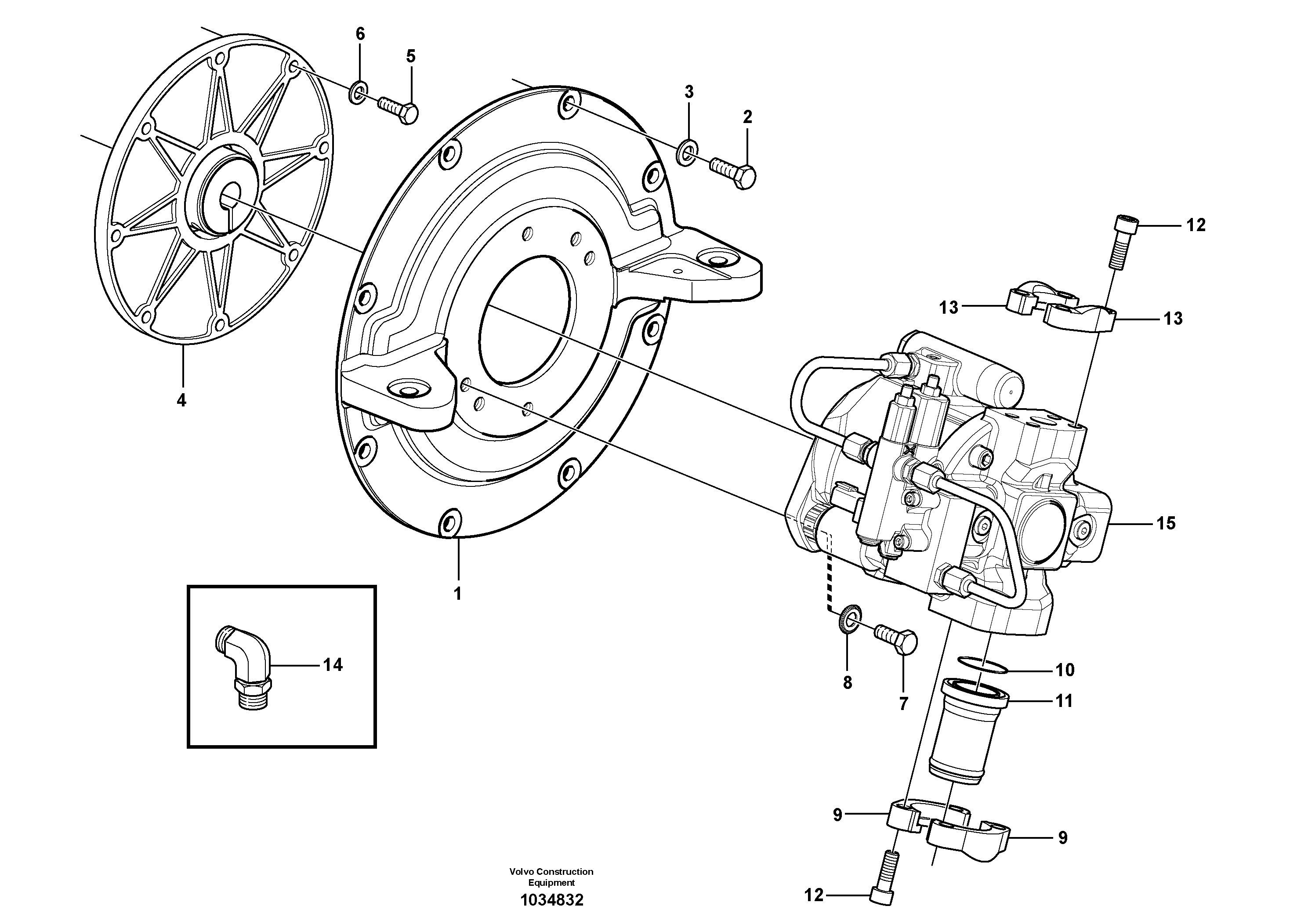 Схема запчастей Volvo EC27C - 47372 Engine coupling / hydraulic pump EC27C