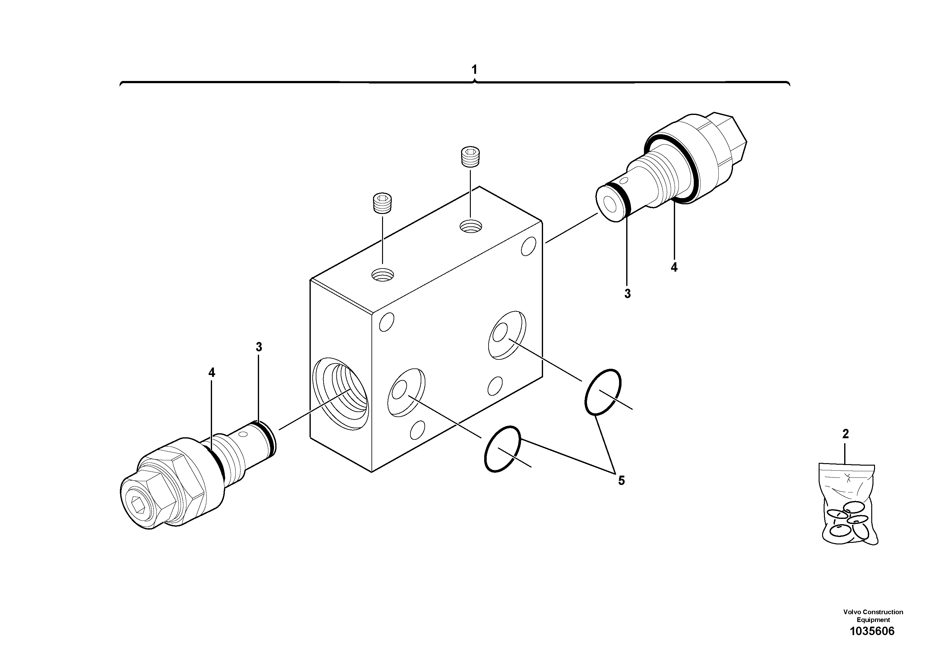 Схема запчастей Volvo EC27C - 47375 Balancing valve ( travelling ) EC27C