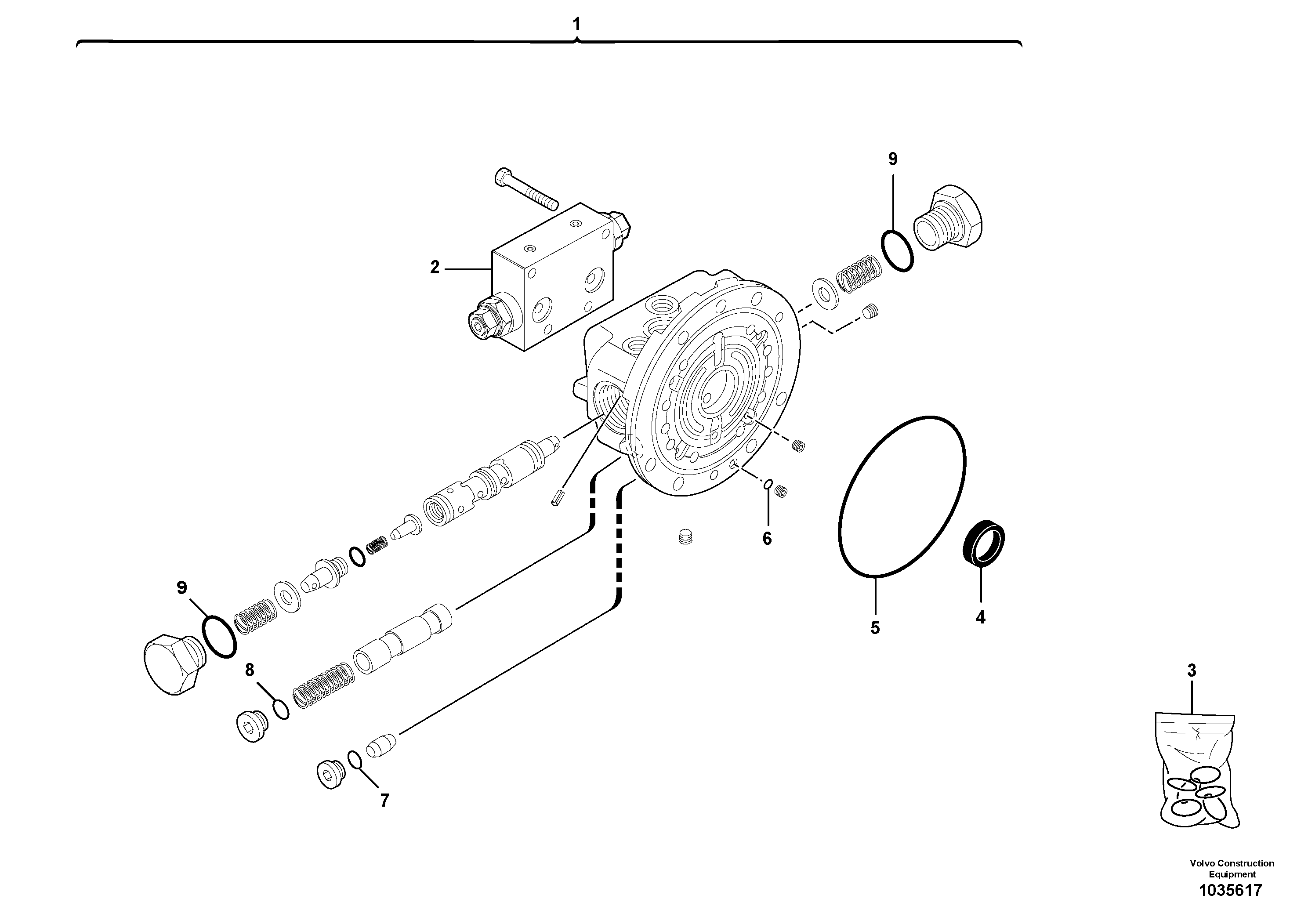 Схема запчастей Volvo EC27C - 47376 Клапан регулирующий (распределительный) EC27C