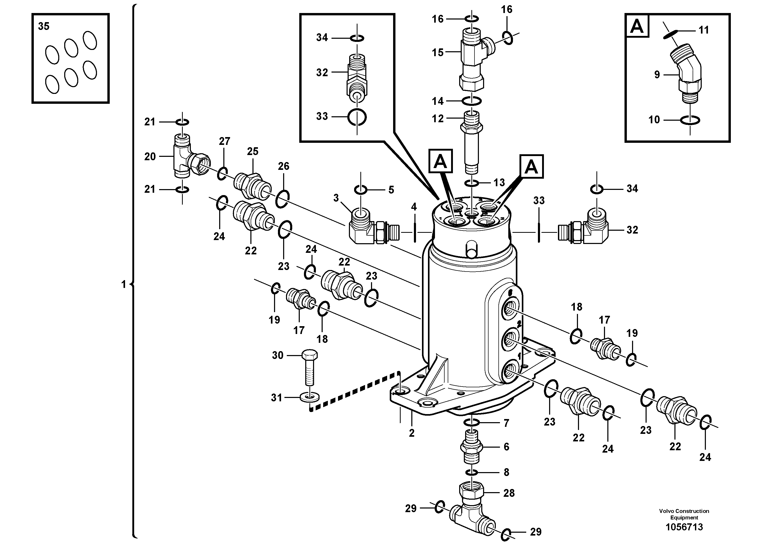 Схема запчастей Volvo EC27C - 101778 Swivel joint equipment EC27C