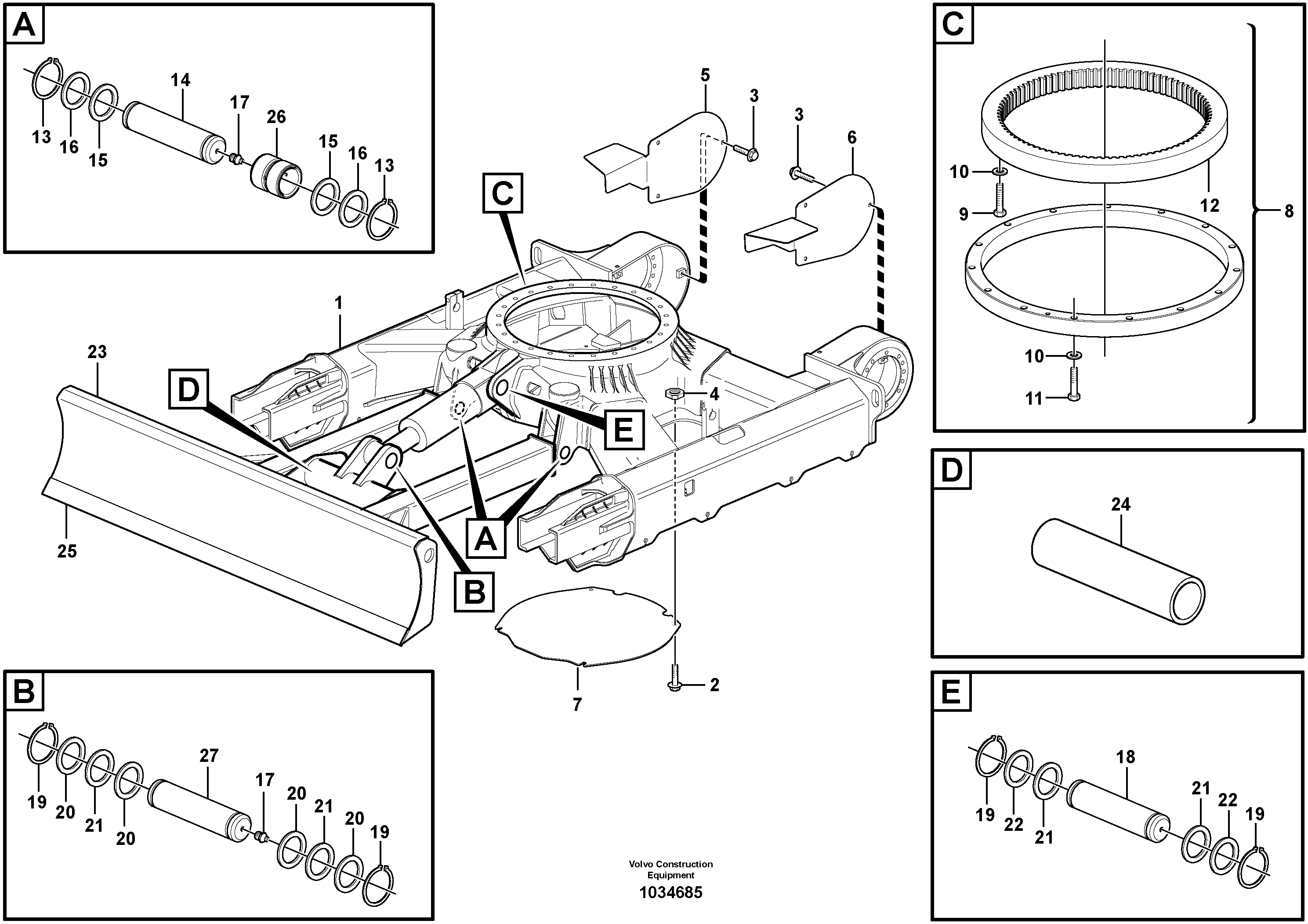 Схема запчастей Volvo EC27C - 60722 Шасси EC27C