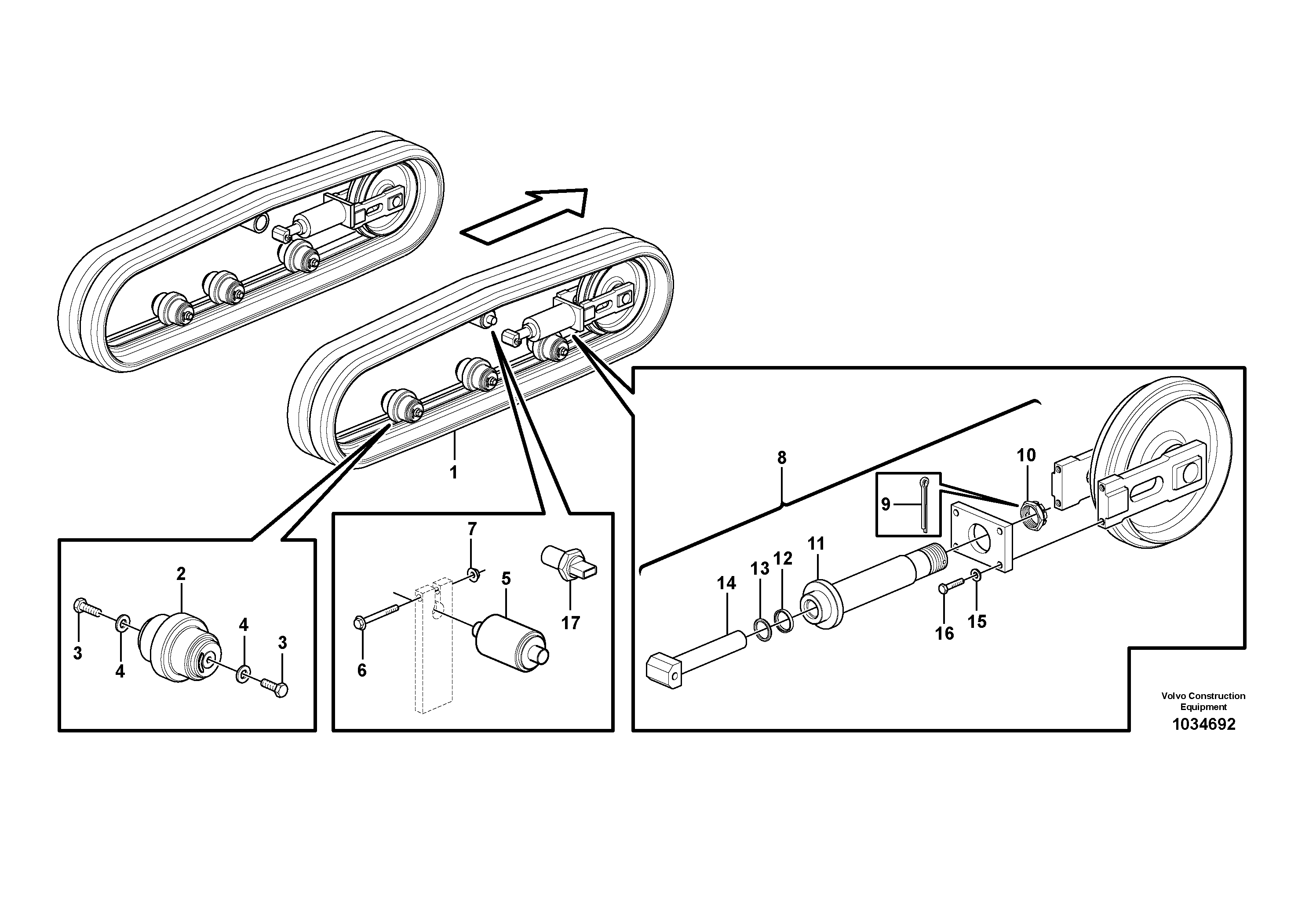 Схема запчастей Volvo EC27C - 47380 Гусеничные цепи (гусеницы) резиновые EC27C