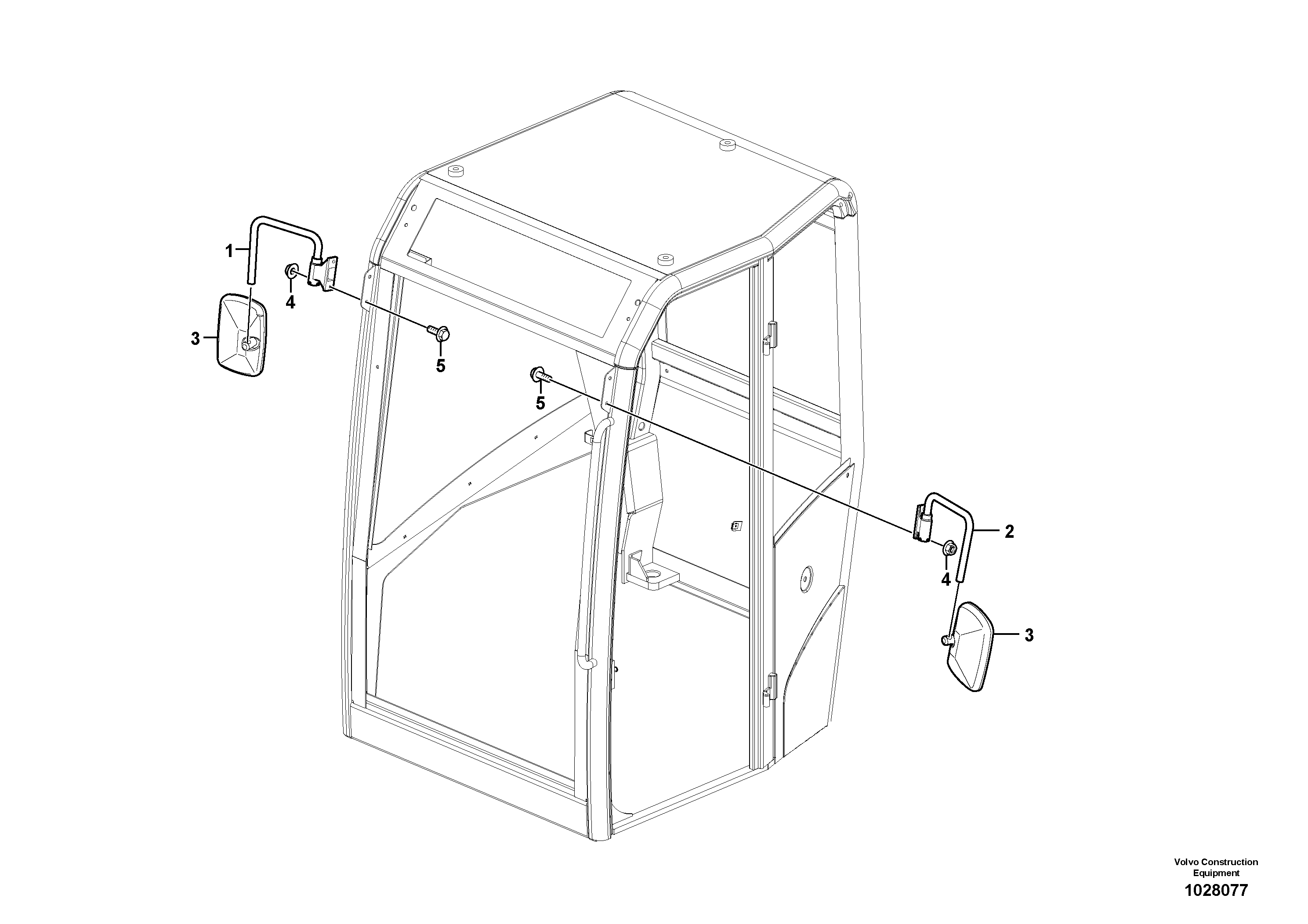 Схема запчастей Volvo EC27C - 46986 Rear-view mirrors on cab EC27C