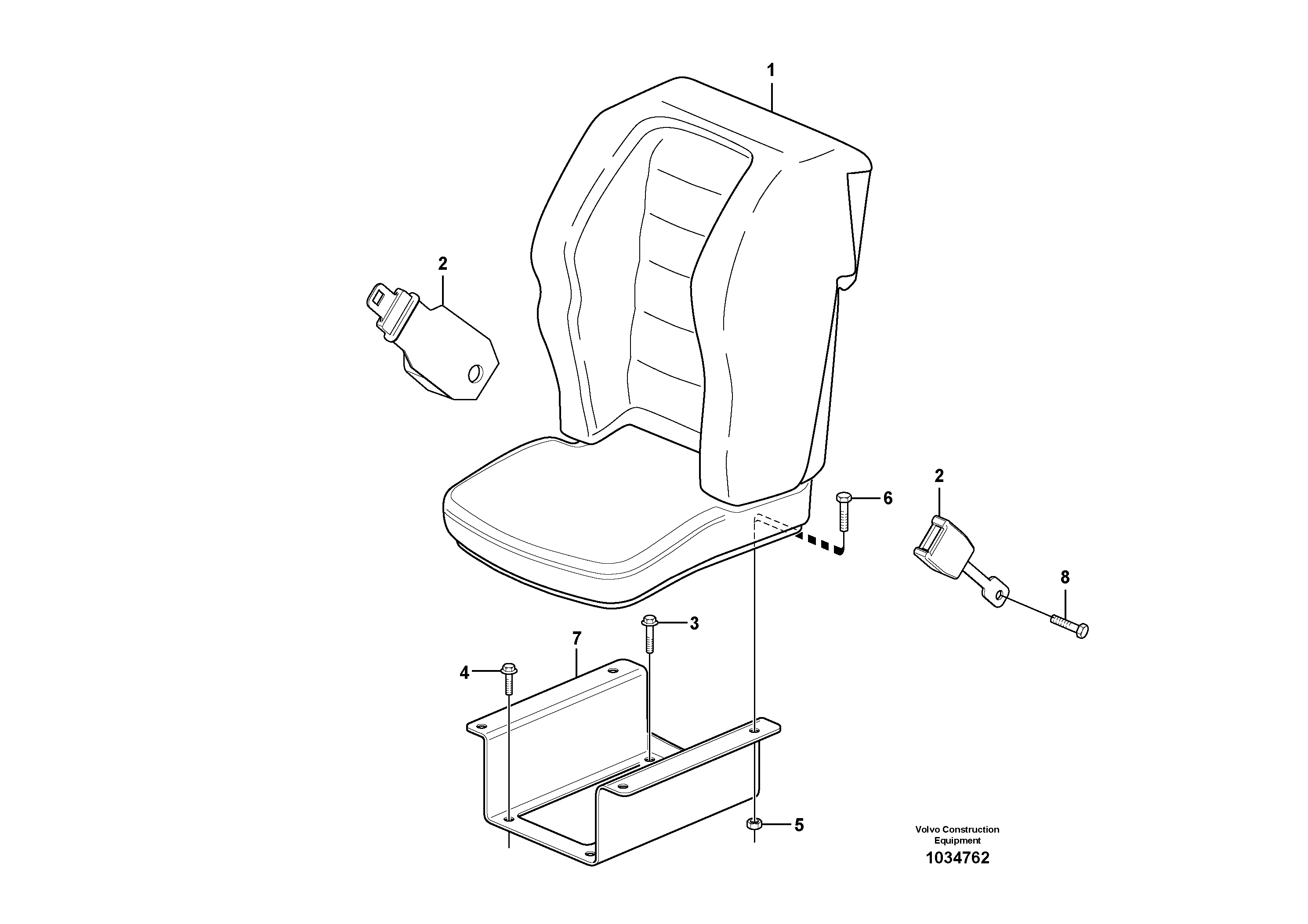 Схема запчастей Volvo EC27C - 82403 Suspended seat EC27C