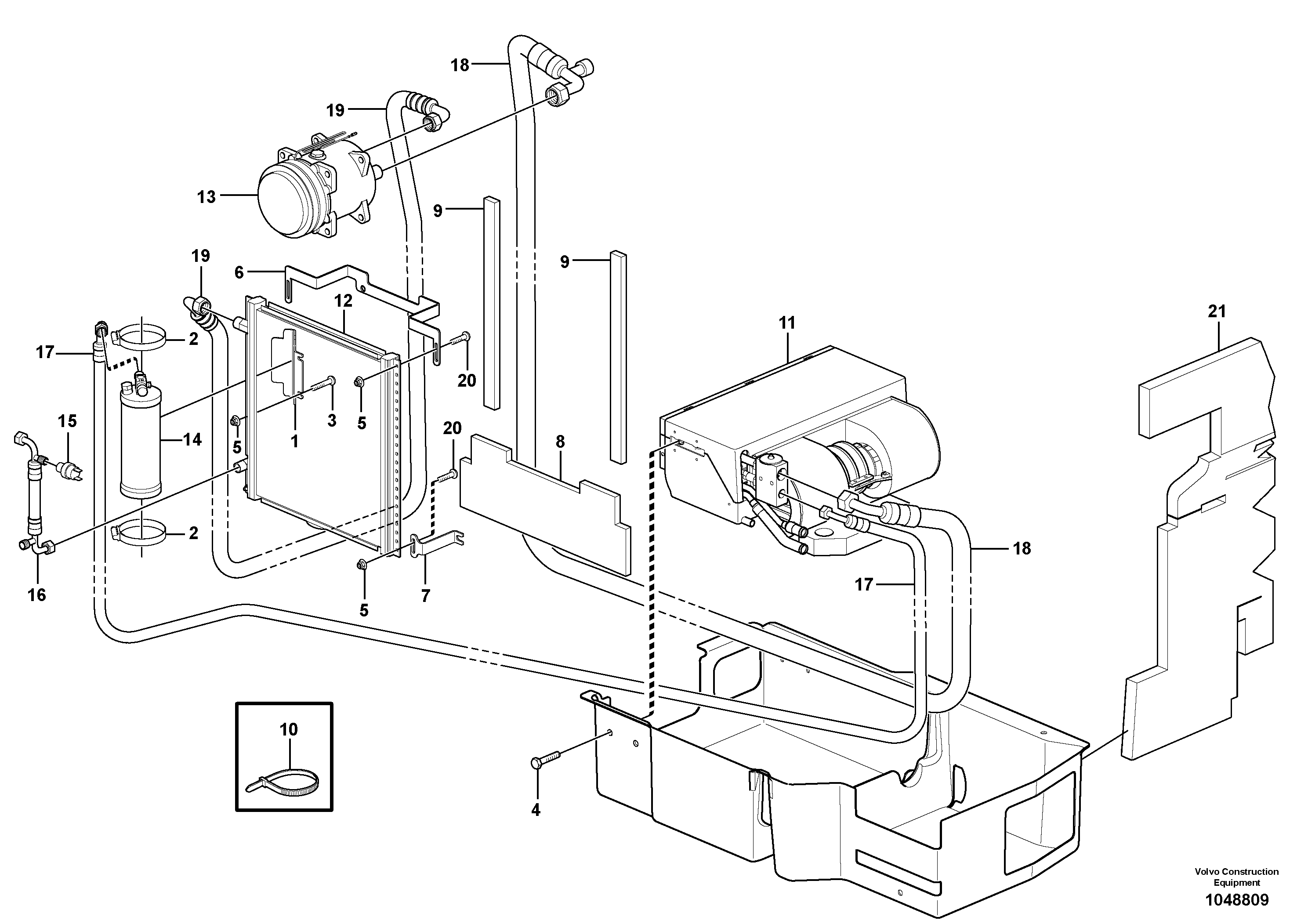 Схема запчастей Volvo EC27C - 106431 Air conditioning, climate unit EC27C