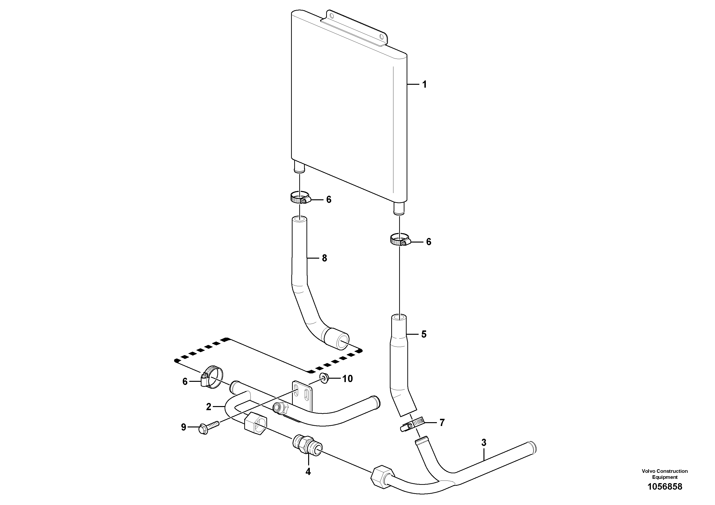 Схема запчастей Volvo EC27C - 88145 Oil cooler with hoses EC27C