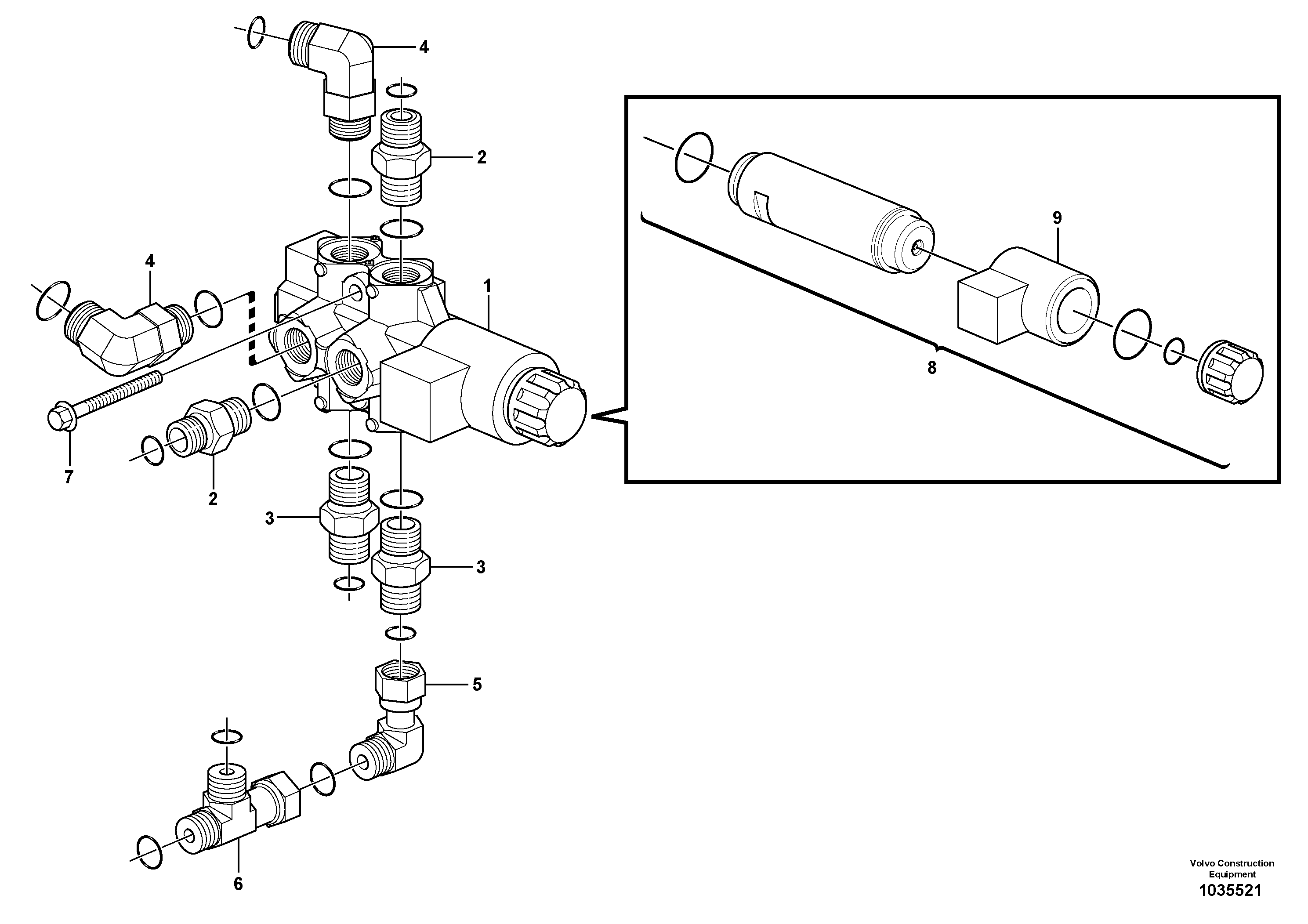 Схема запчастей Volvo EC27C - 101497 Six-way valve EC27C