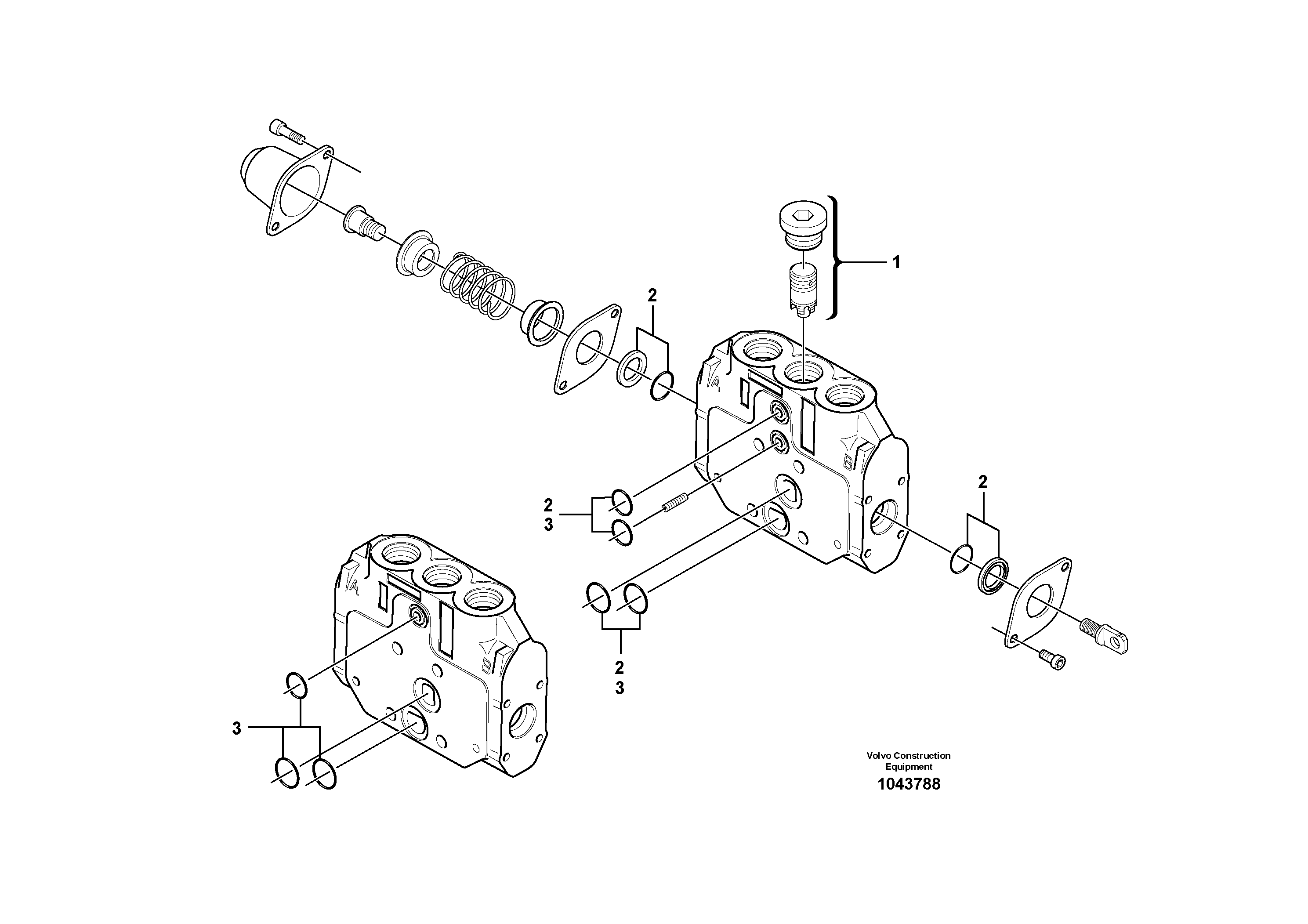 Схема запчастей Volvo EC27C - 40778 Valve section EC27C