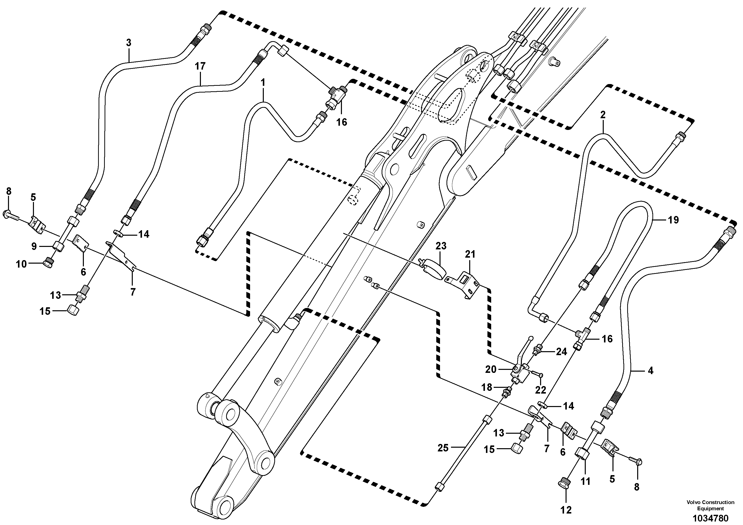 Схема запчастей Volvo EC27C - 106334 Working hydraulic, dipper arm EC27C