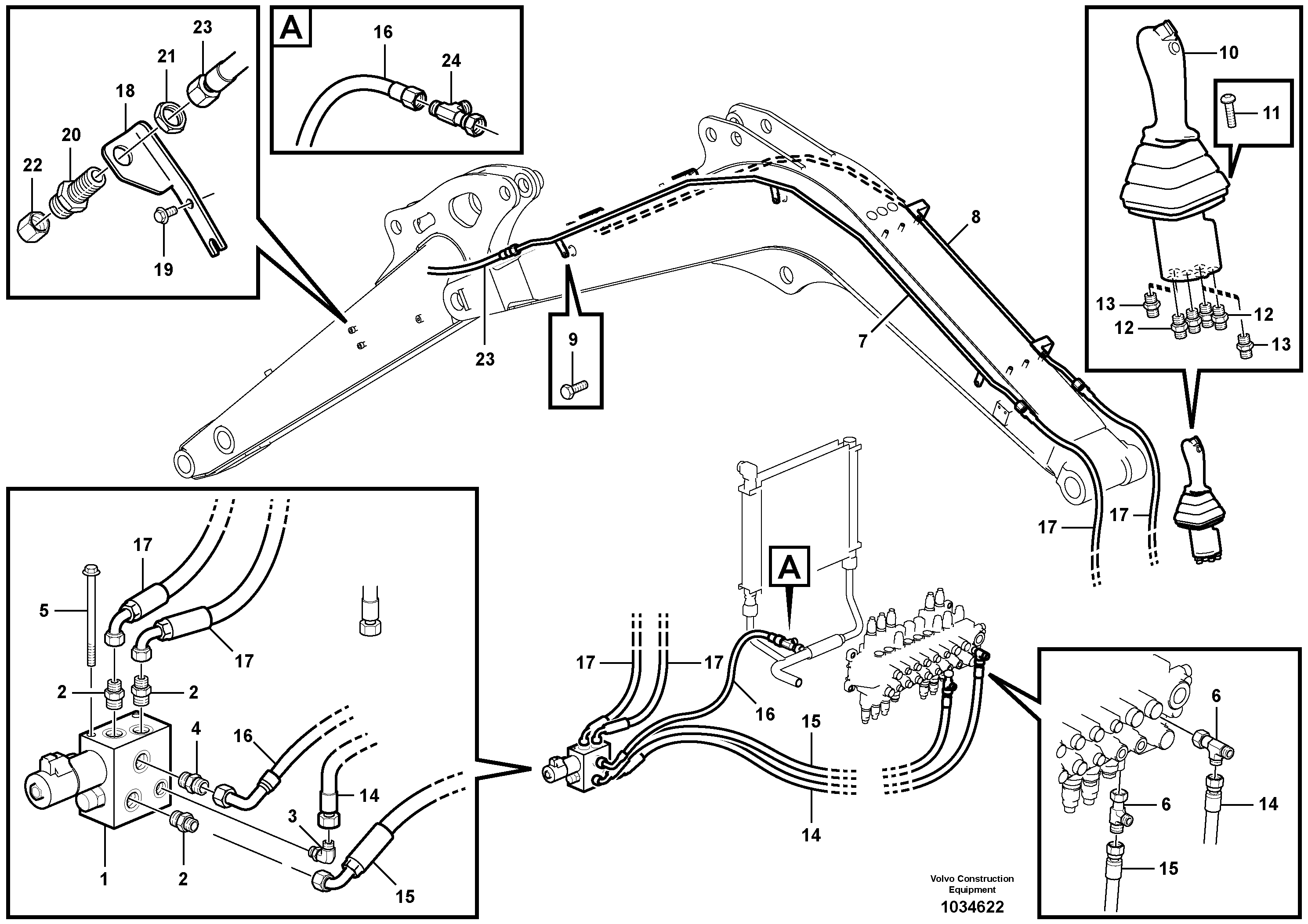 Схема запчастей Volvo EC27C - 37173 Working hydraulic, dipper arm EC27C