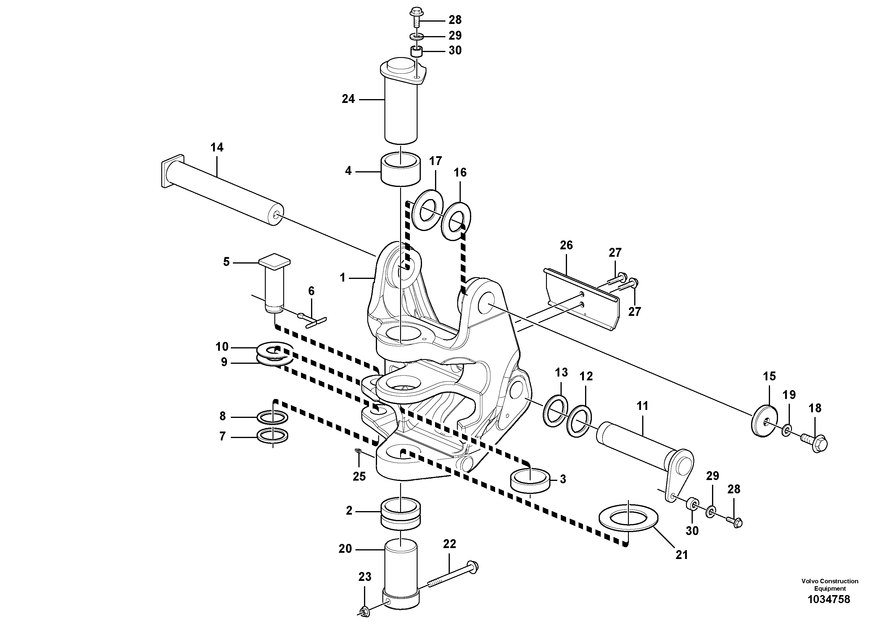 Схема запчастей Volvo EC27C - 100330 Pivot pin EC27C