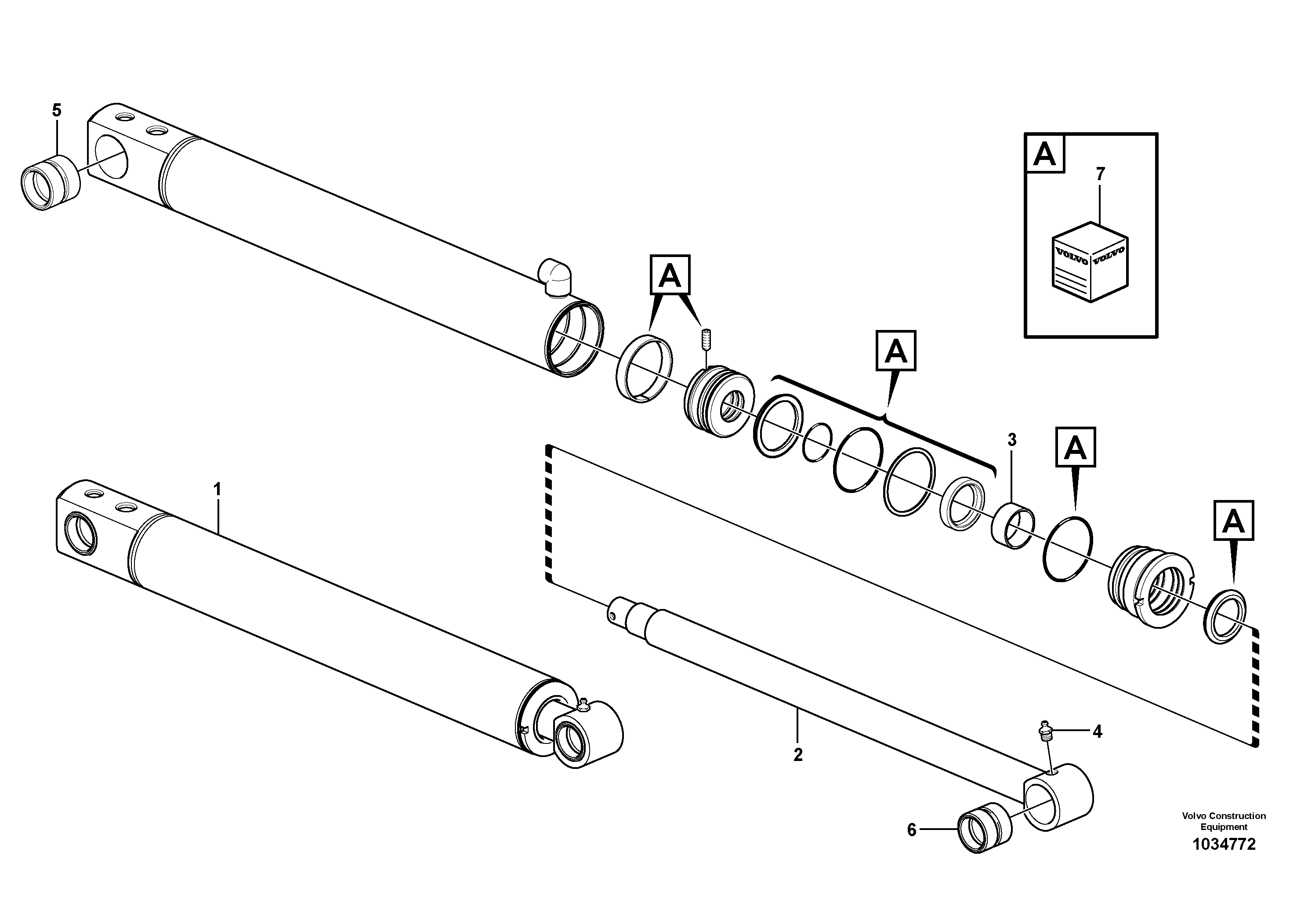 Схема запчастей Volvo EC27C - 50889 Boom offset cylinder EC27C