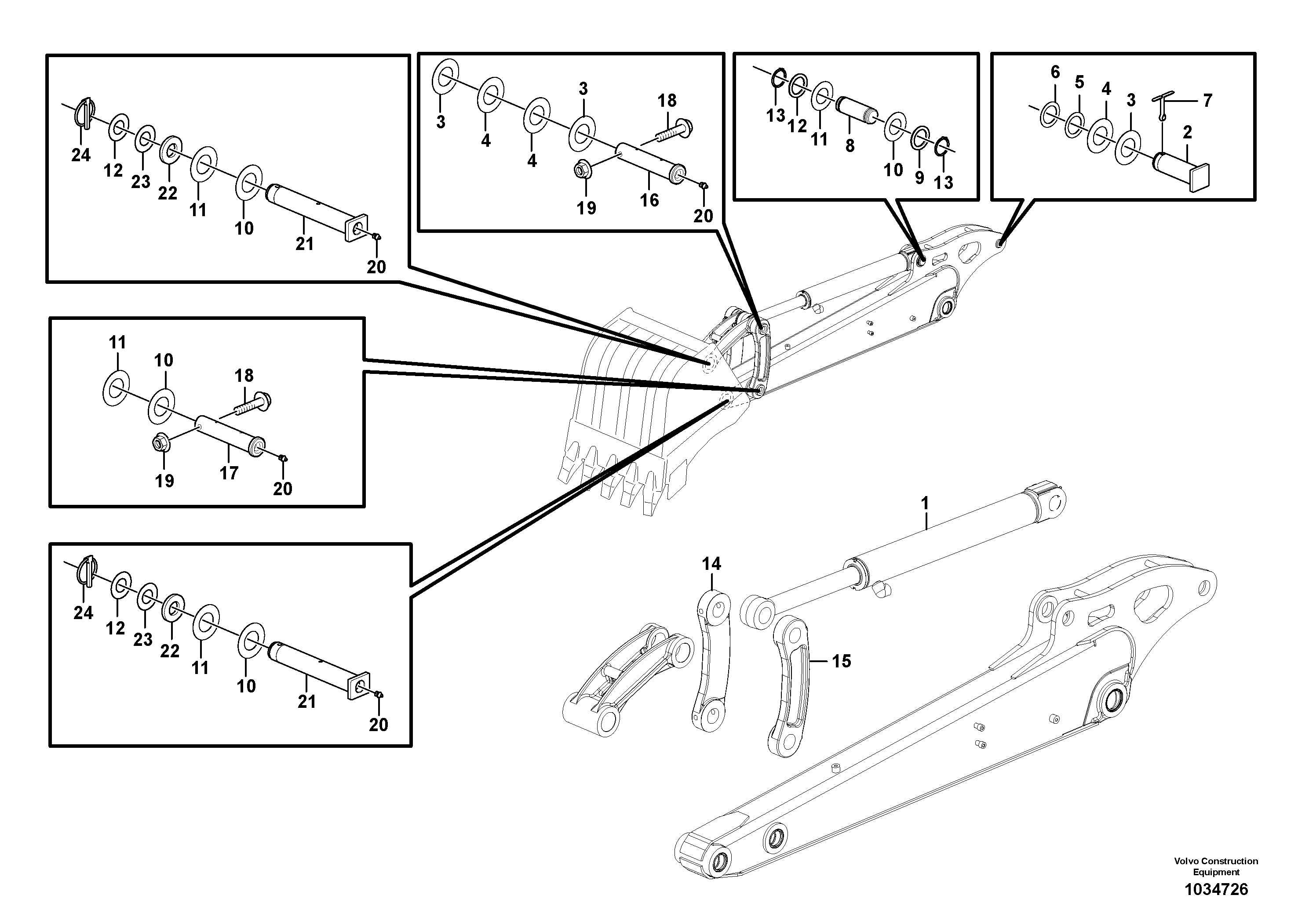Схема запчастей Volvo EC27C - 13308 Dipper arm EC27C