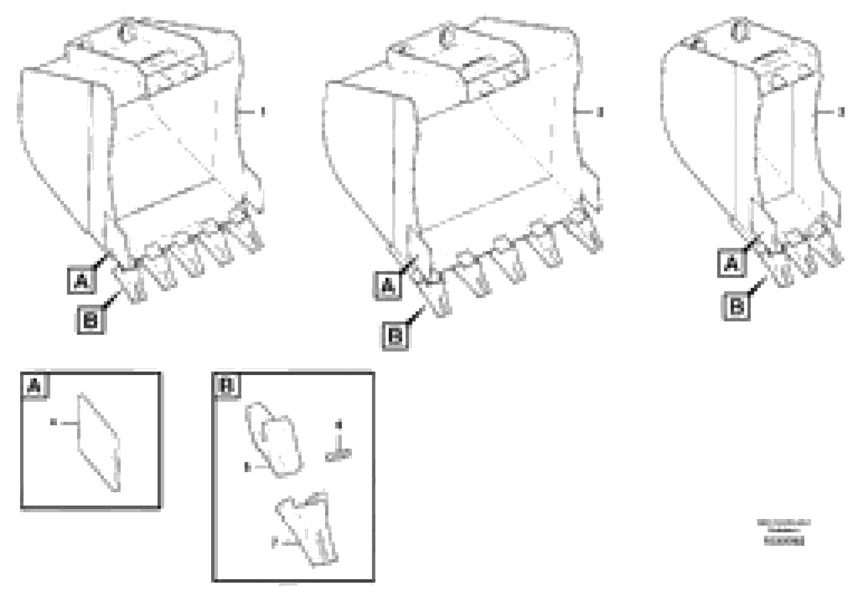Схема запчастей Volvo EC27C - 102898 Buckets for Quickfit ATTACHMENTS ATT. COMPACT EXCAVATORS BUCKET&HAMMER
