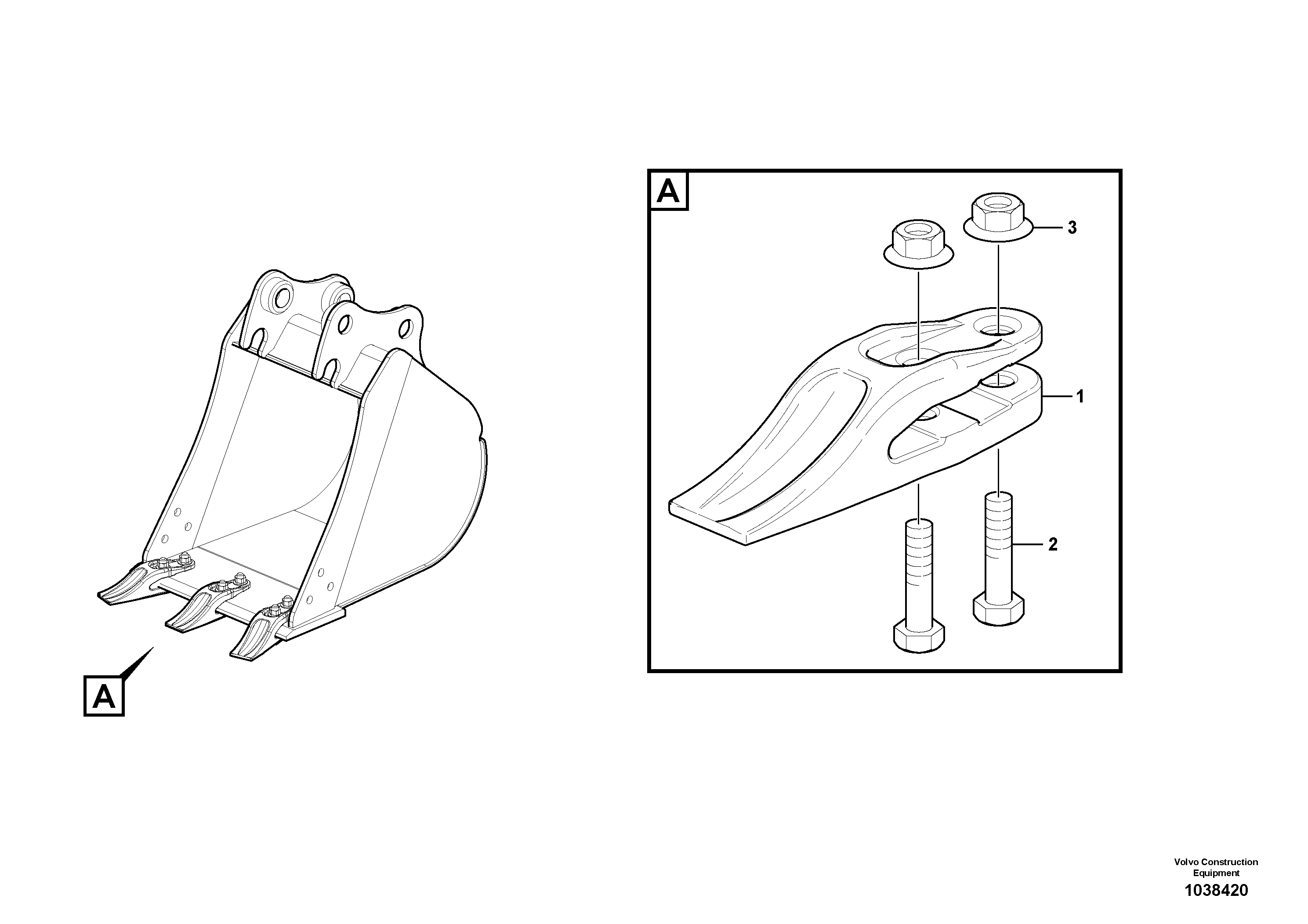 Схема запчастей Volvo EC27C - 83547 Ковш ATTACHMENTS ATT. COMPACT EXCAVATORS BUCKET&HAMMER
