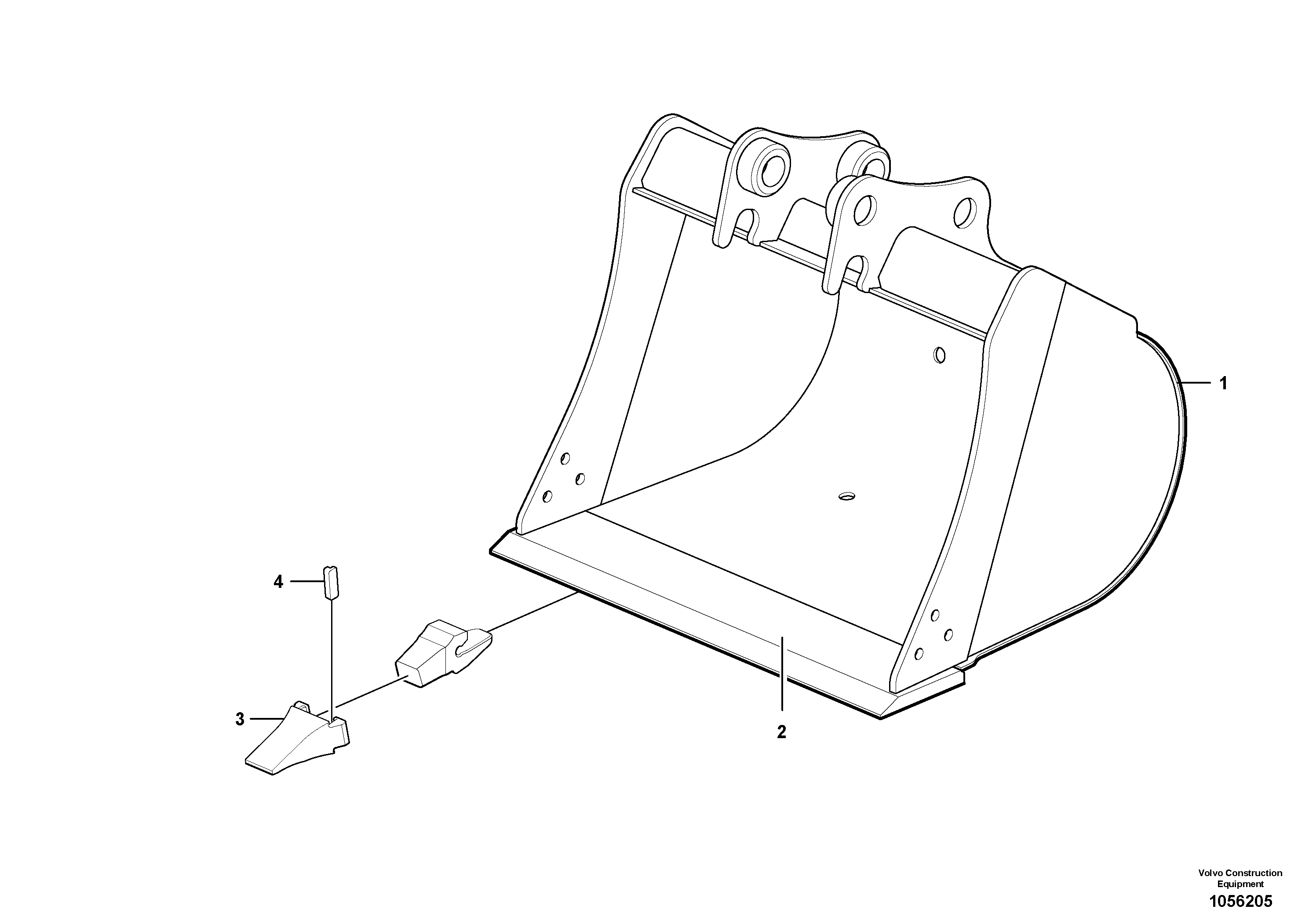 Схема запчастей Volvo EC27C - 84636 Ковш ATTACHMENTS ATT. COMPACT EXCAVATORS BUCKET&HAMMER