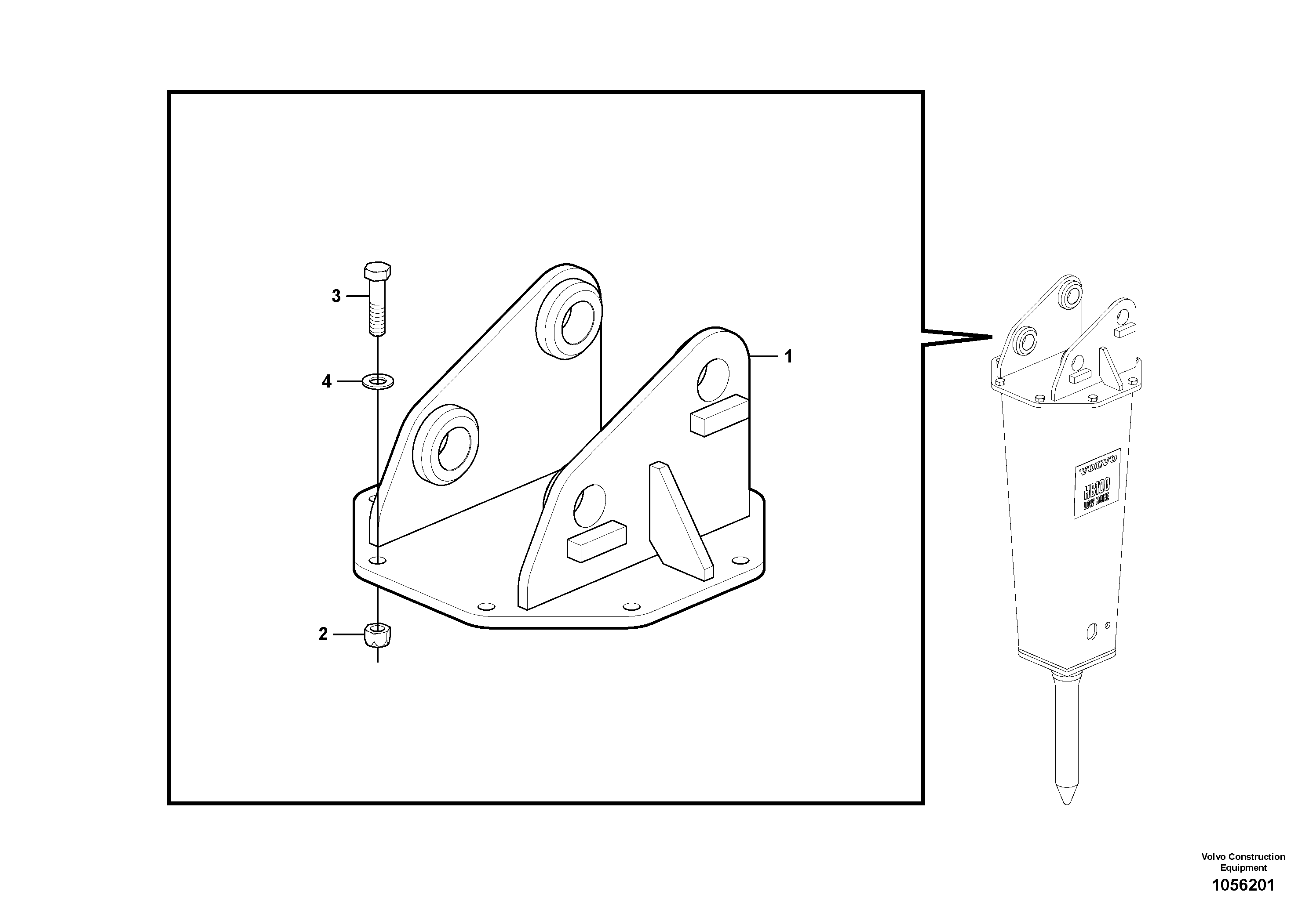 Схема запчастей Volvo EC15C - 82880 Retainer for hammer ATTACHMENTS ATT. COMPACT EXCAVATORS BUCKET&HAMMER