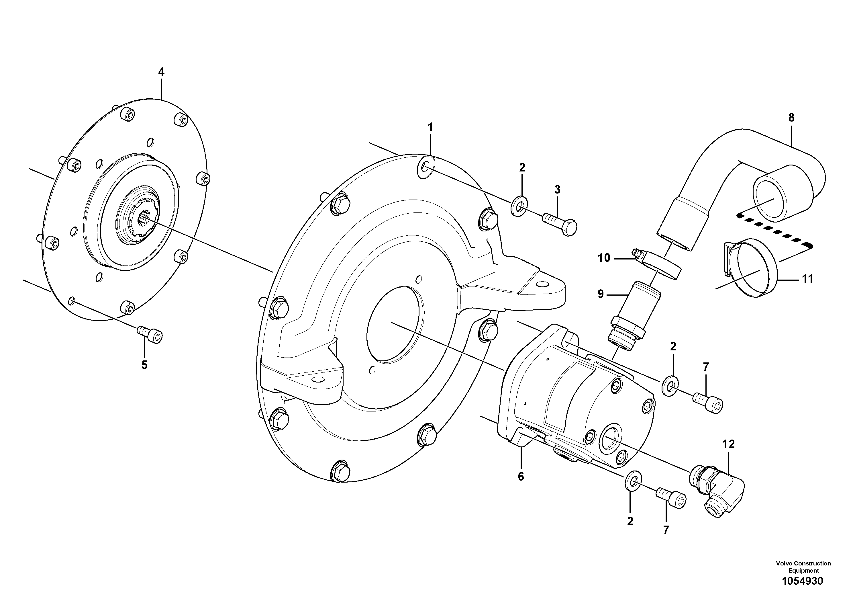Схема запчастей Volvo EC15C - 91878 Hydraulic pump with fitting parts EC15C