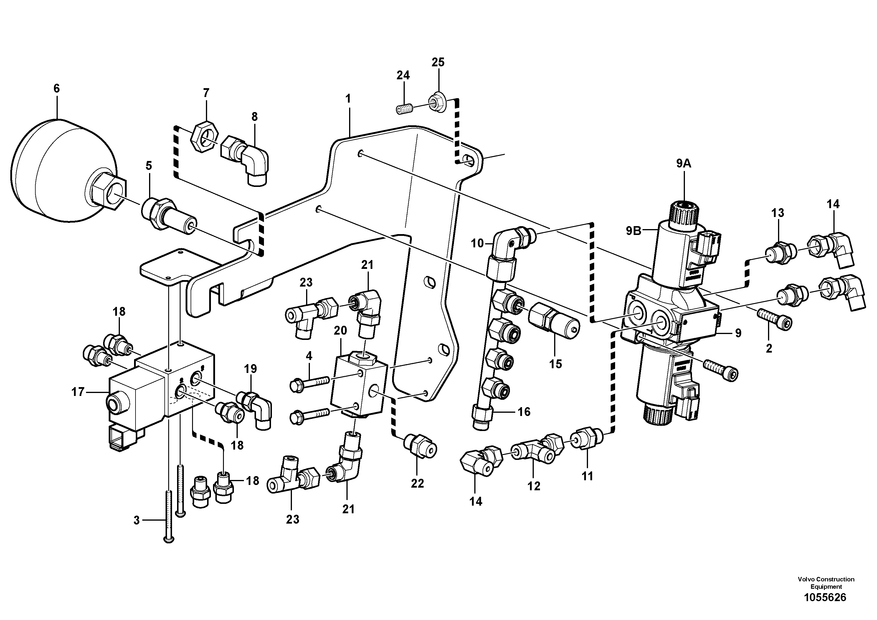 Схема запчастей Volvo EC15C - 103363 Low pressure hydraulic valves EC15C