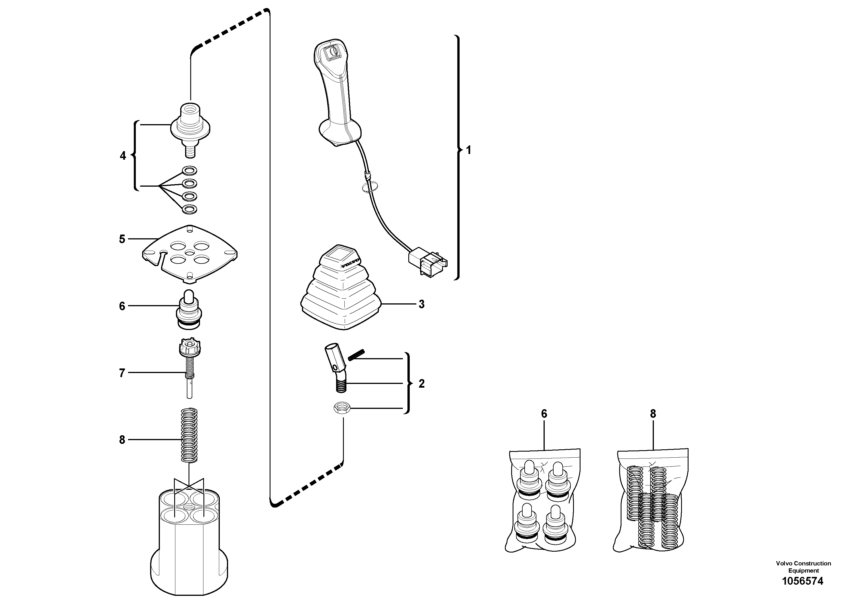 Схема запчастей Volvo EC15C - 78794 Control lever : boom / bucket ( right ) EC15C