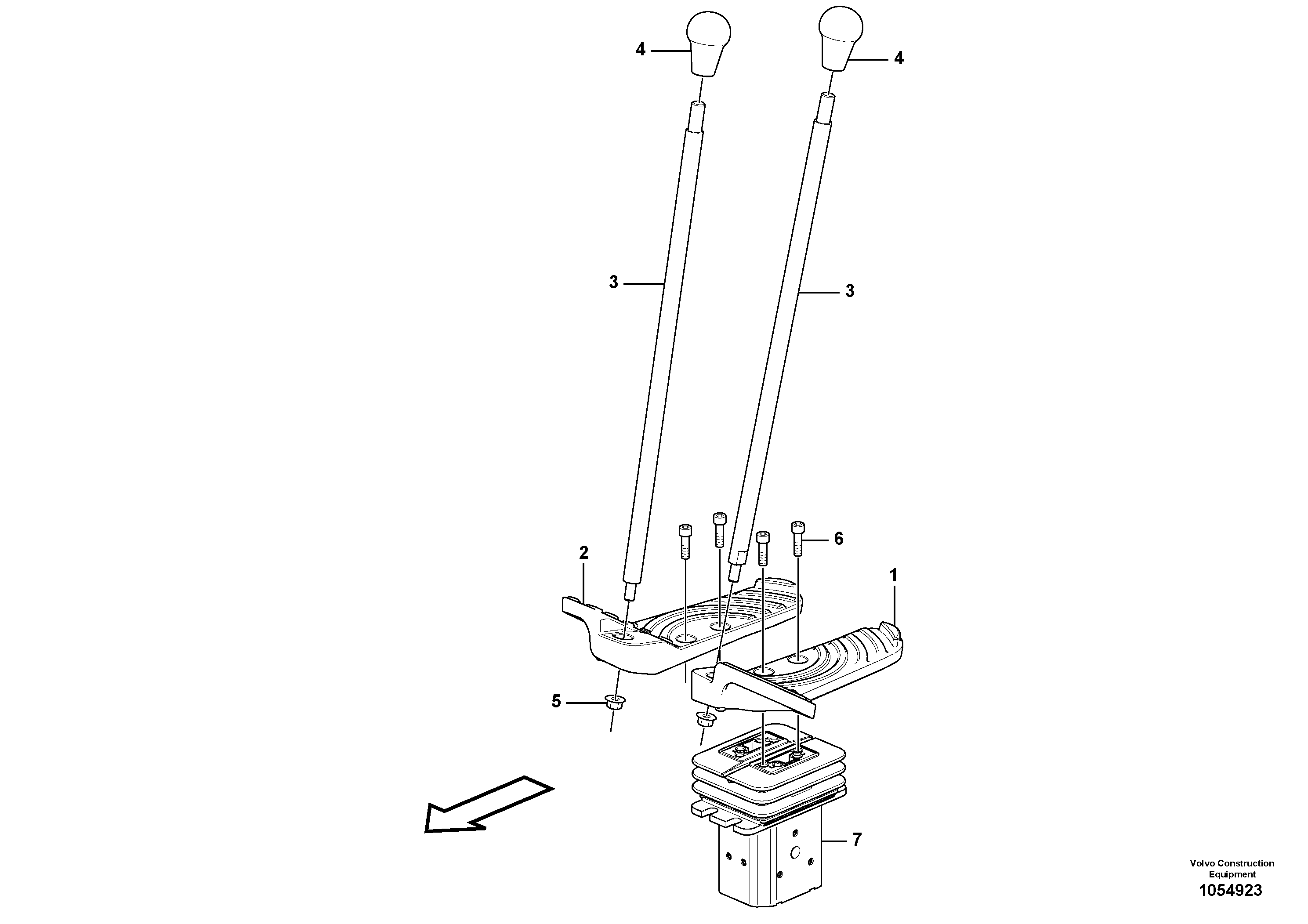 Схема запчастей Volvo EC15C - 80480 Control levers : travelling EC15C