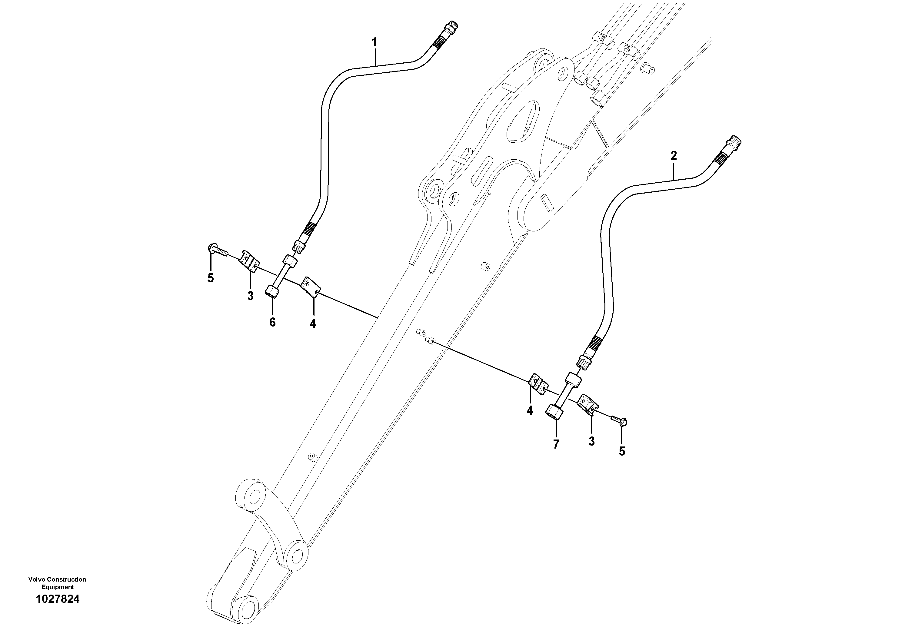 Схема запчастей Volvo EC15C - 102304 Working hydraulic, dipper arm EC15C