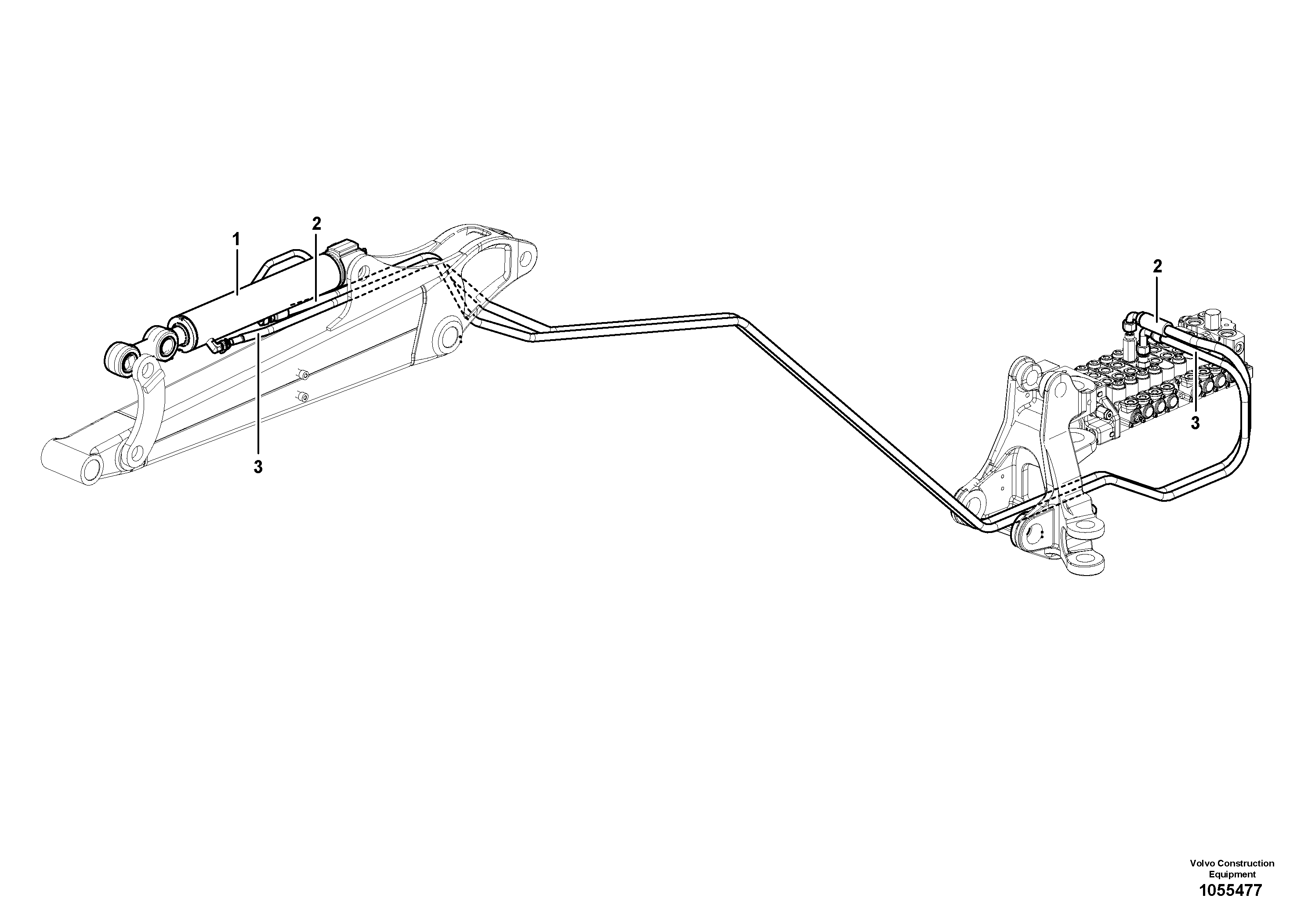 Схема запчастей Volvo EC15C - 74585 Working hydraulic, dipper arm EC15C