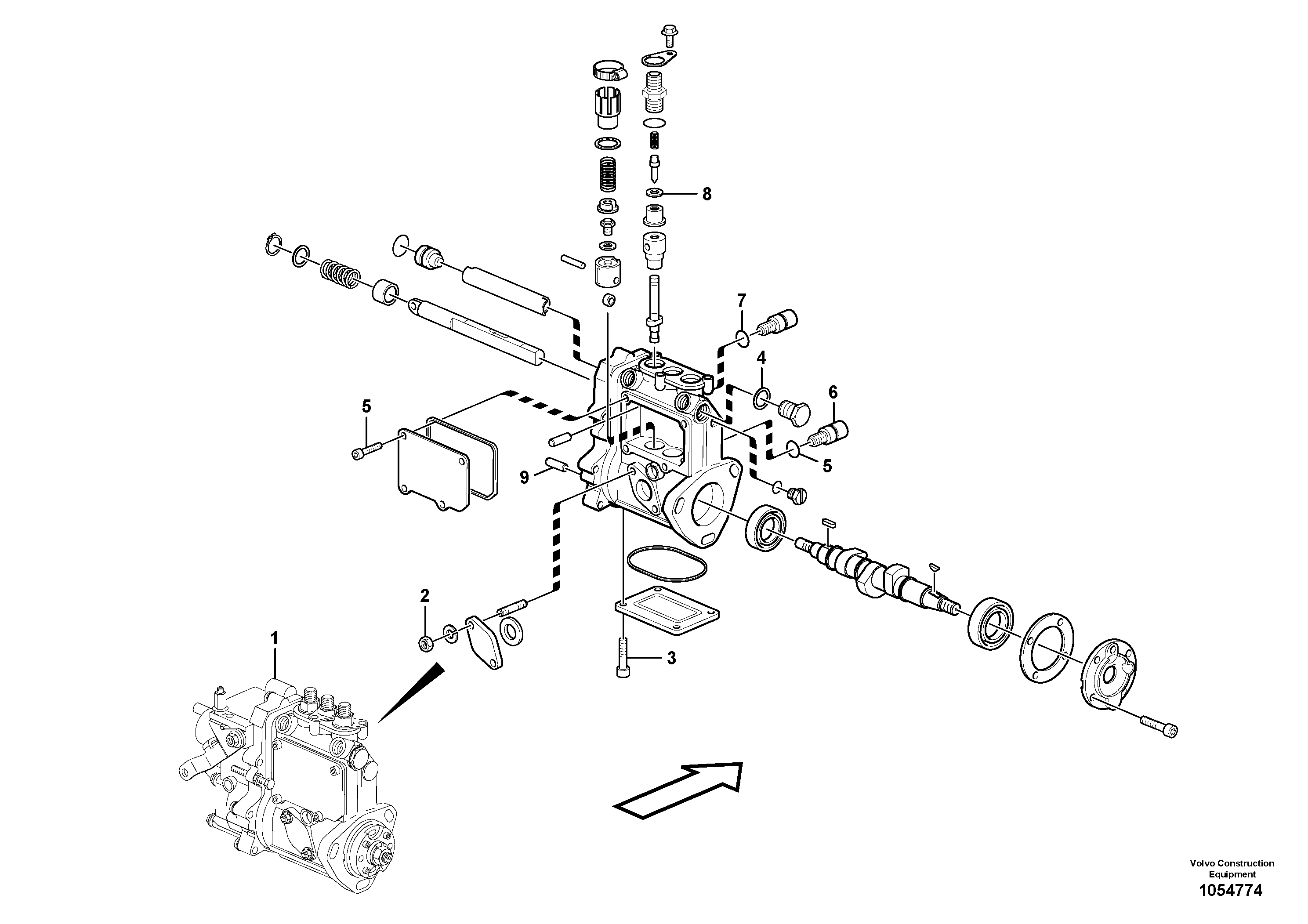 Схема запчастей Volvo EC15C - 79799 Fuel injection pump with fitting parts EC15C