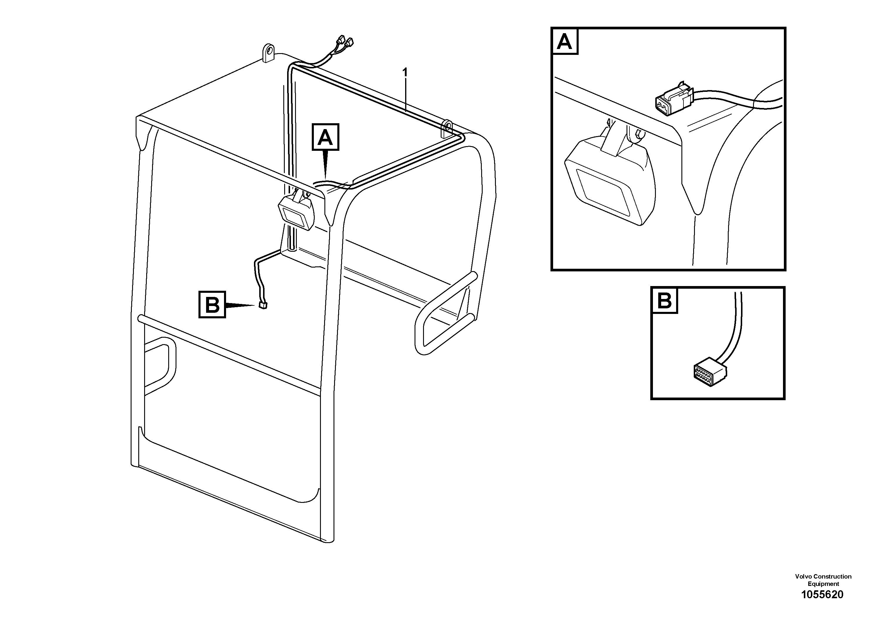Схема запчастей Volvo EC15C - 73688 Electrical system / Canopy EC15C