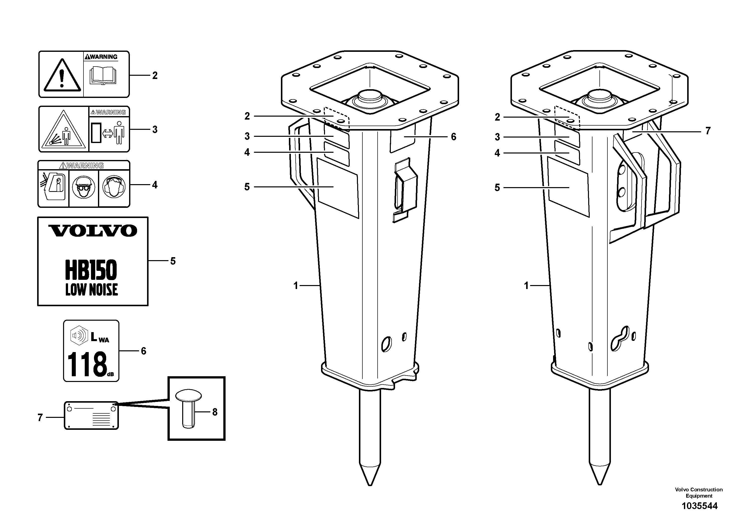 Схема запчастей Volvo EC17C - 84641 Hammer ATTACHMENTS ATT. COMPACT EXCAVATORS BUCKET&HAMMER