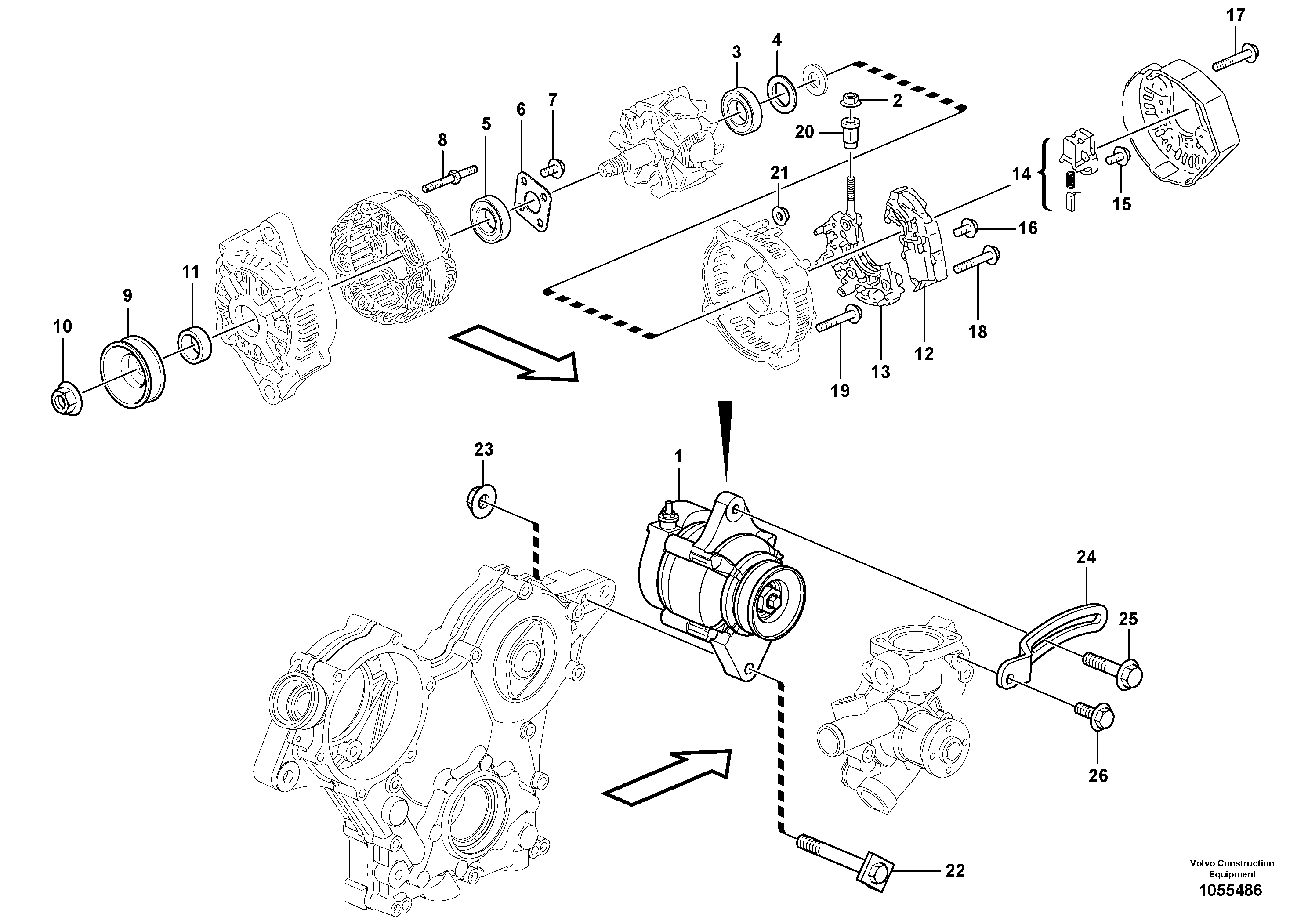 Схема запчастей Volvo EC17C - 69327 Alternator EC17C