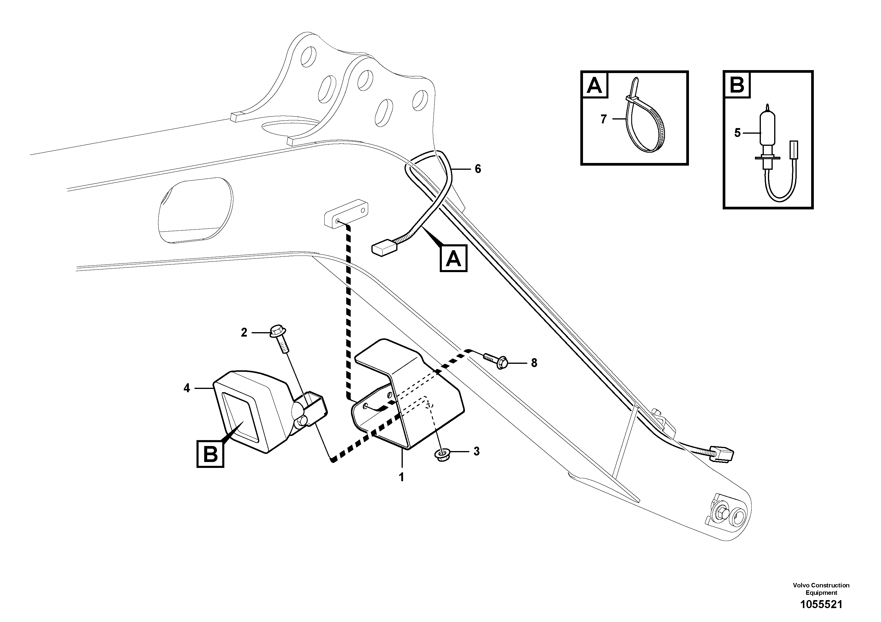Схема запчастей Volvo EC17C - 70587 Work light on boom EC17C