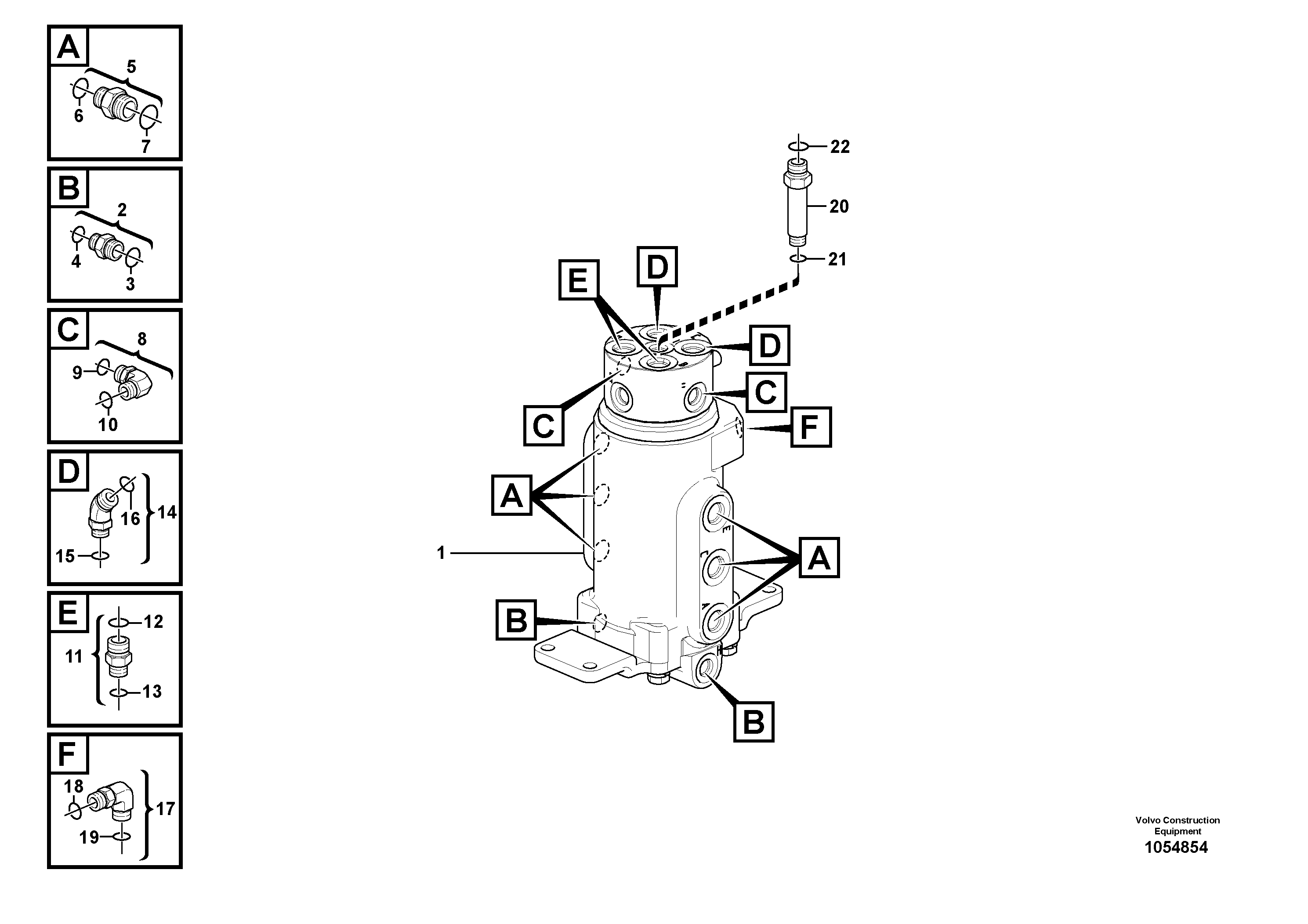 Схема запчастей Volvo EC17C - 70601 Swivel joint equipment EC17C