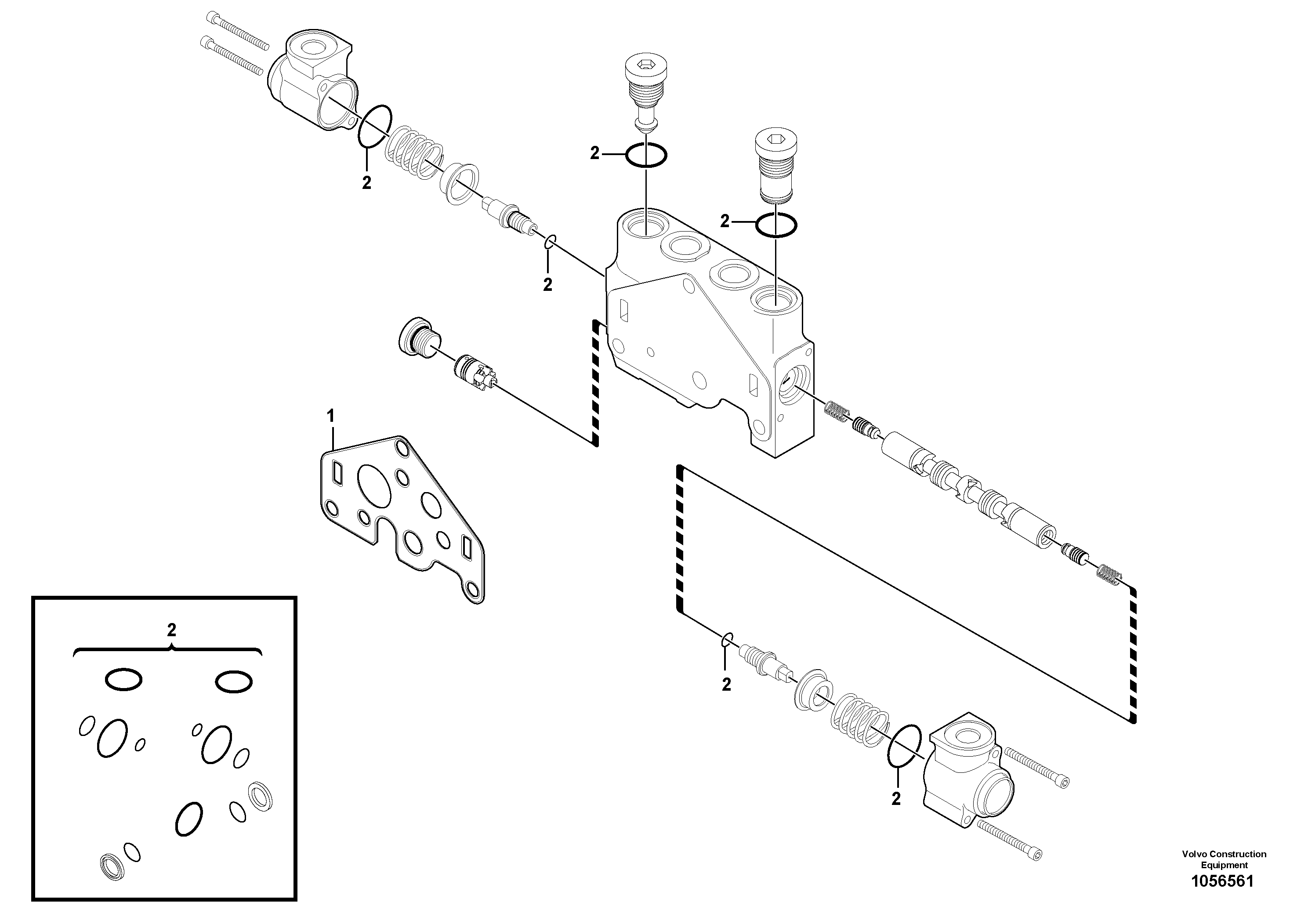 Схема запчастей Volvo EC17C - 71465 Valve section EC17C