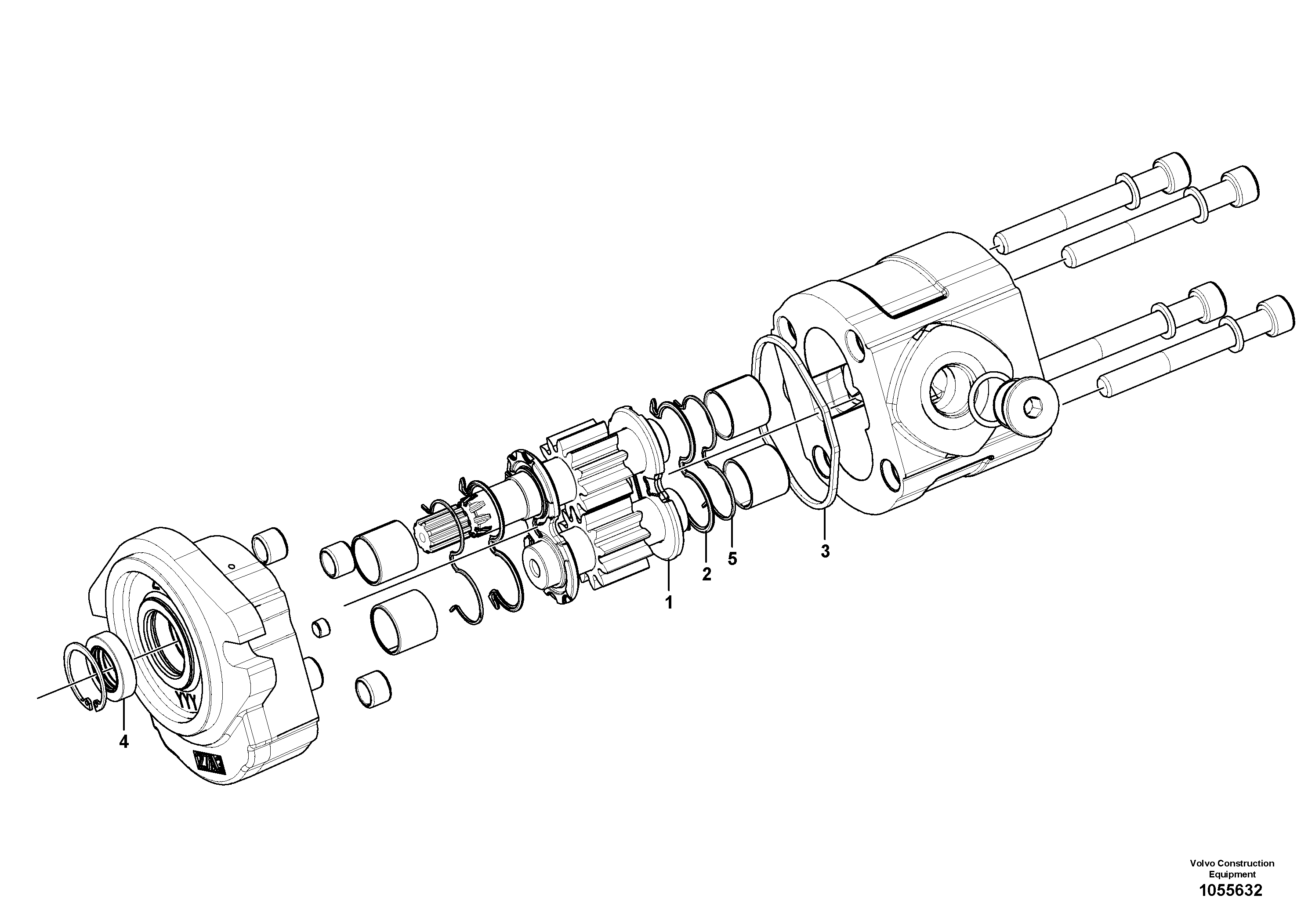 Схема запчастей Volvo EC17C - 72141 Гидронасос (основной насос) EC17C