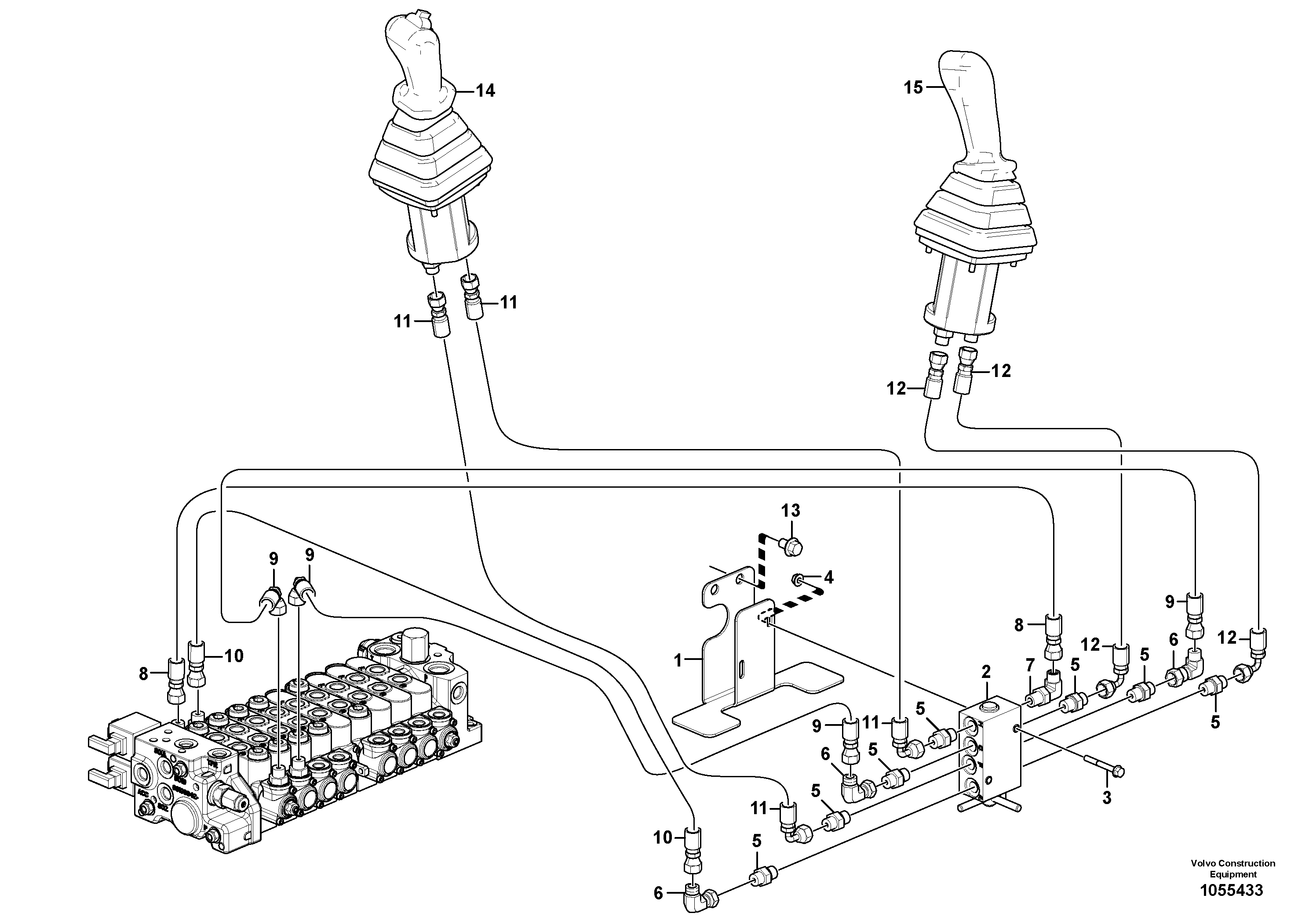 Схема запчастей Volvo EC17C - 102321 Low pressure hydraulic valves EC17C
