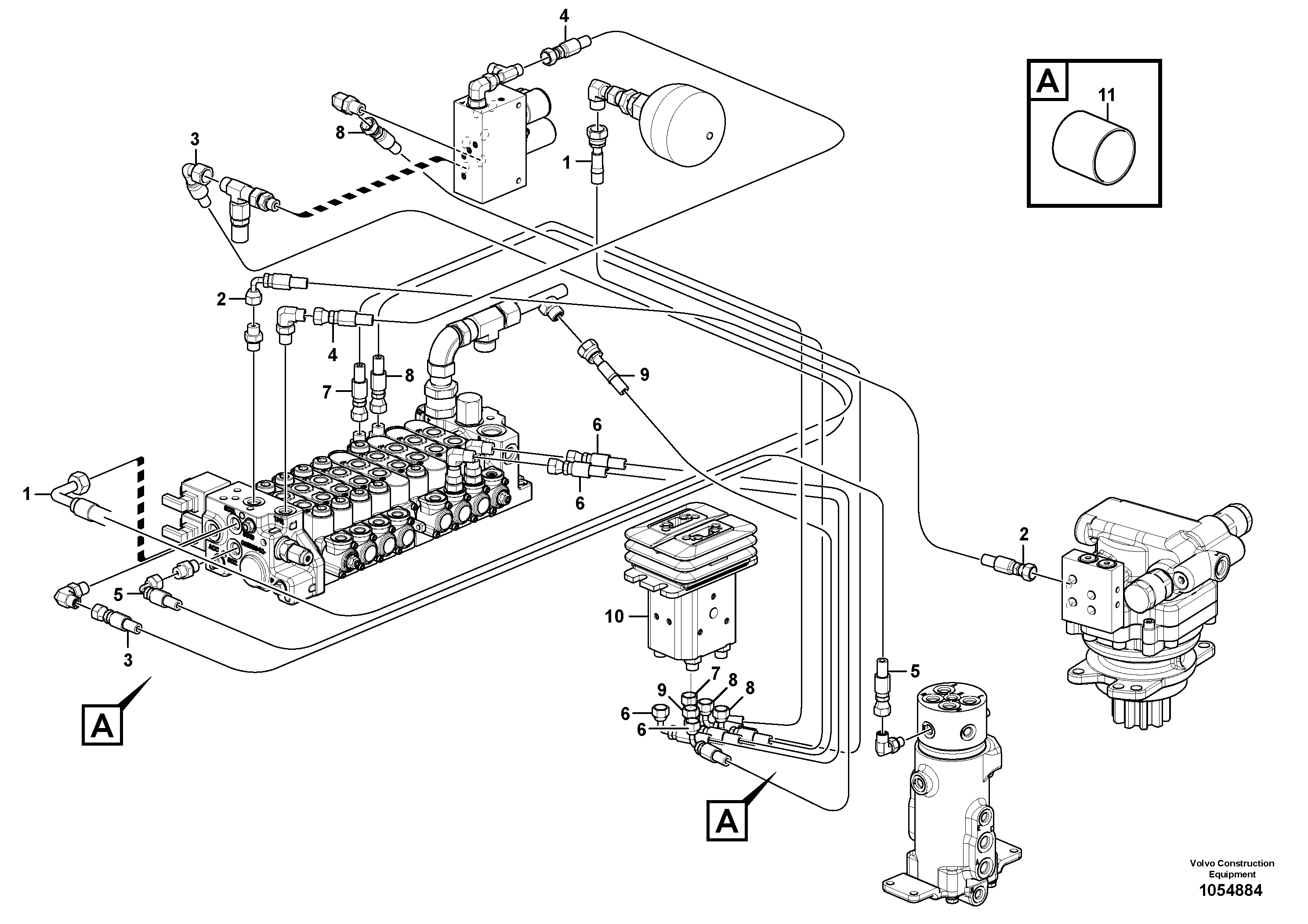 Схема запчастей Volvo EC17C - 72146 Hydraulic circuit ( low pressure ) EC17C
