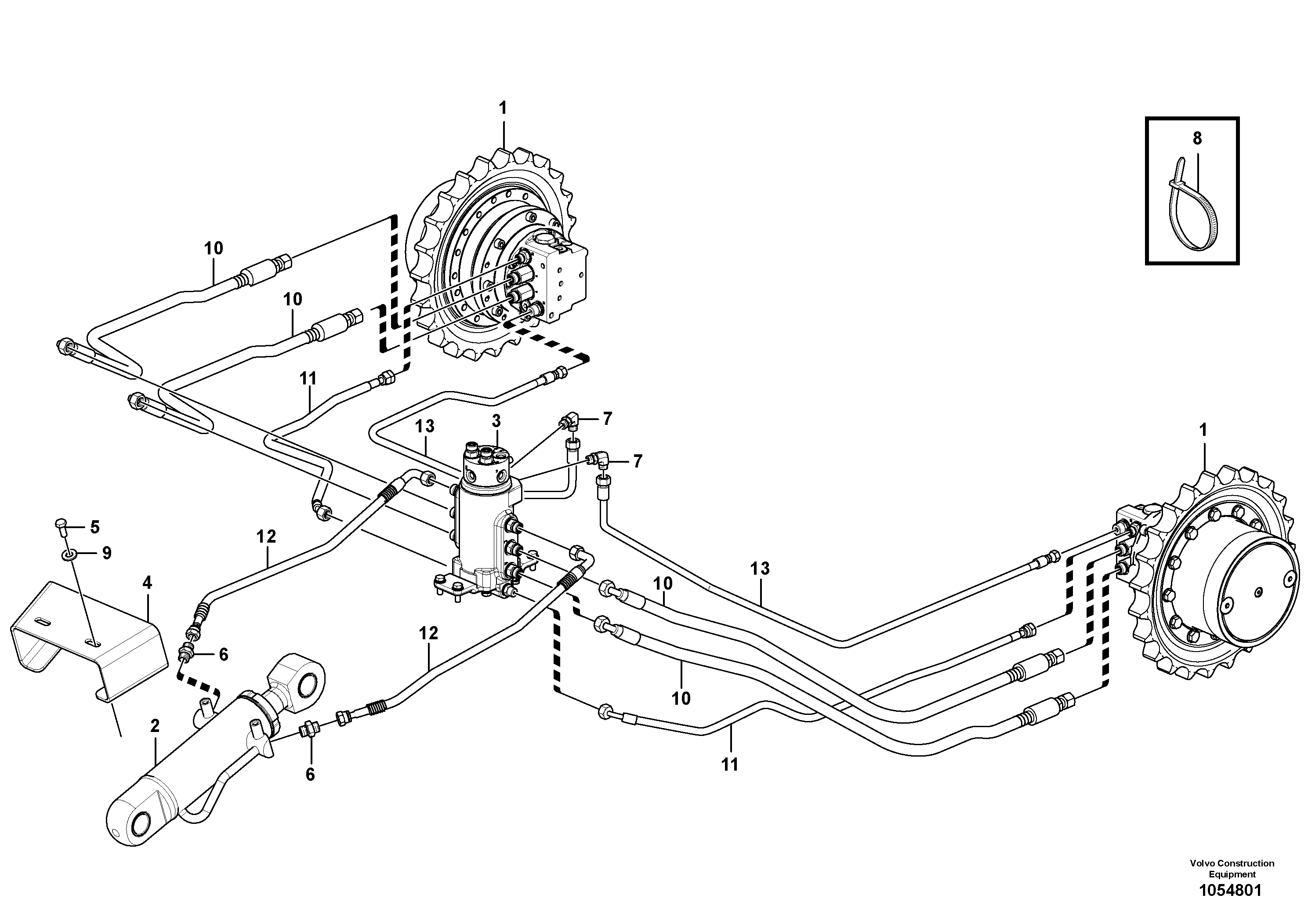 Схема запчастей Volvo EC17C - 72152 Hydraulic circuit ( lower frame ) EC17C