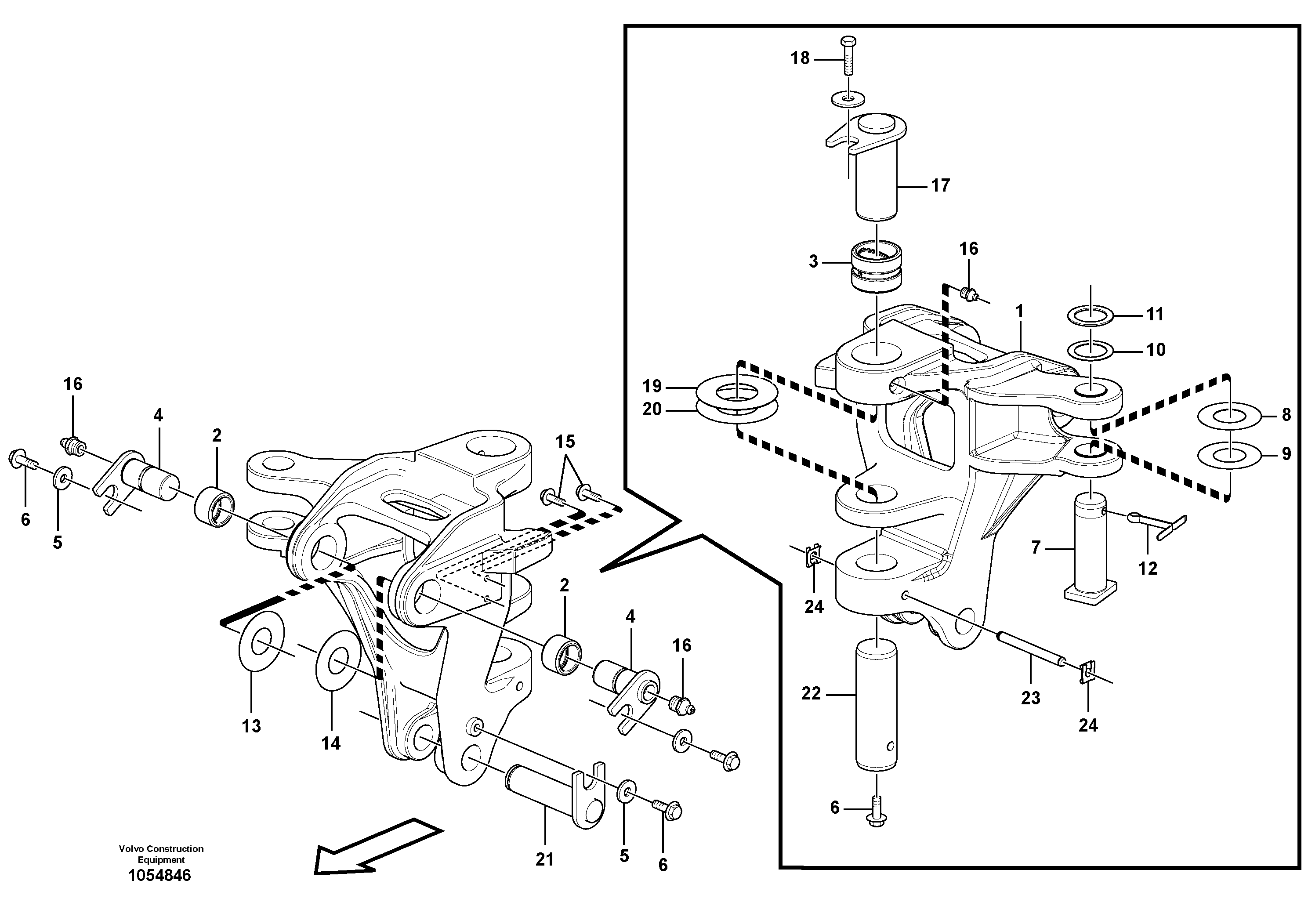 Схема запчастей Volvo EC17C - 80417 Pivot pin EC17C