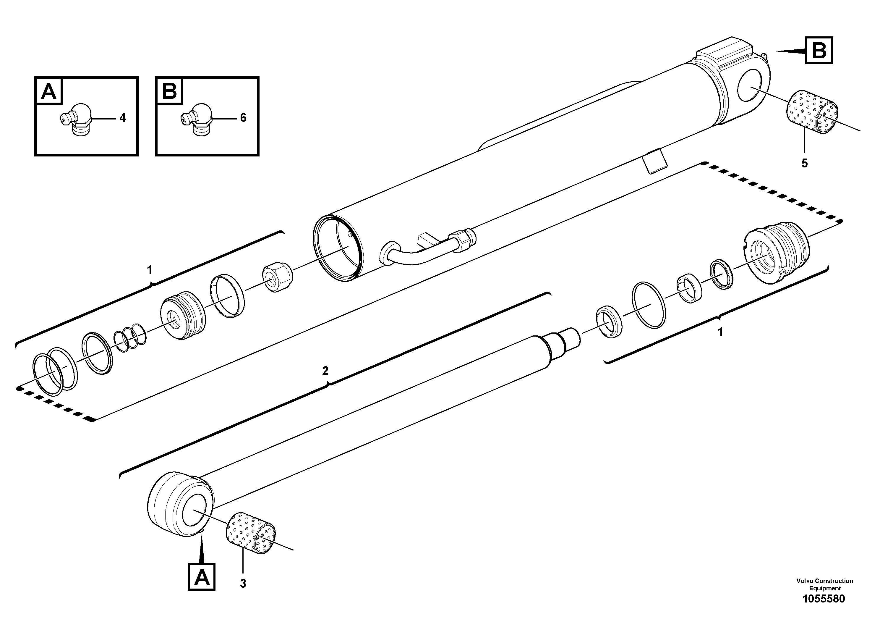 Схема запчастей Volvo EC18C - 71683 Dipper arm cylinder EC18C
