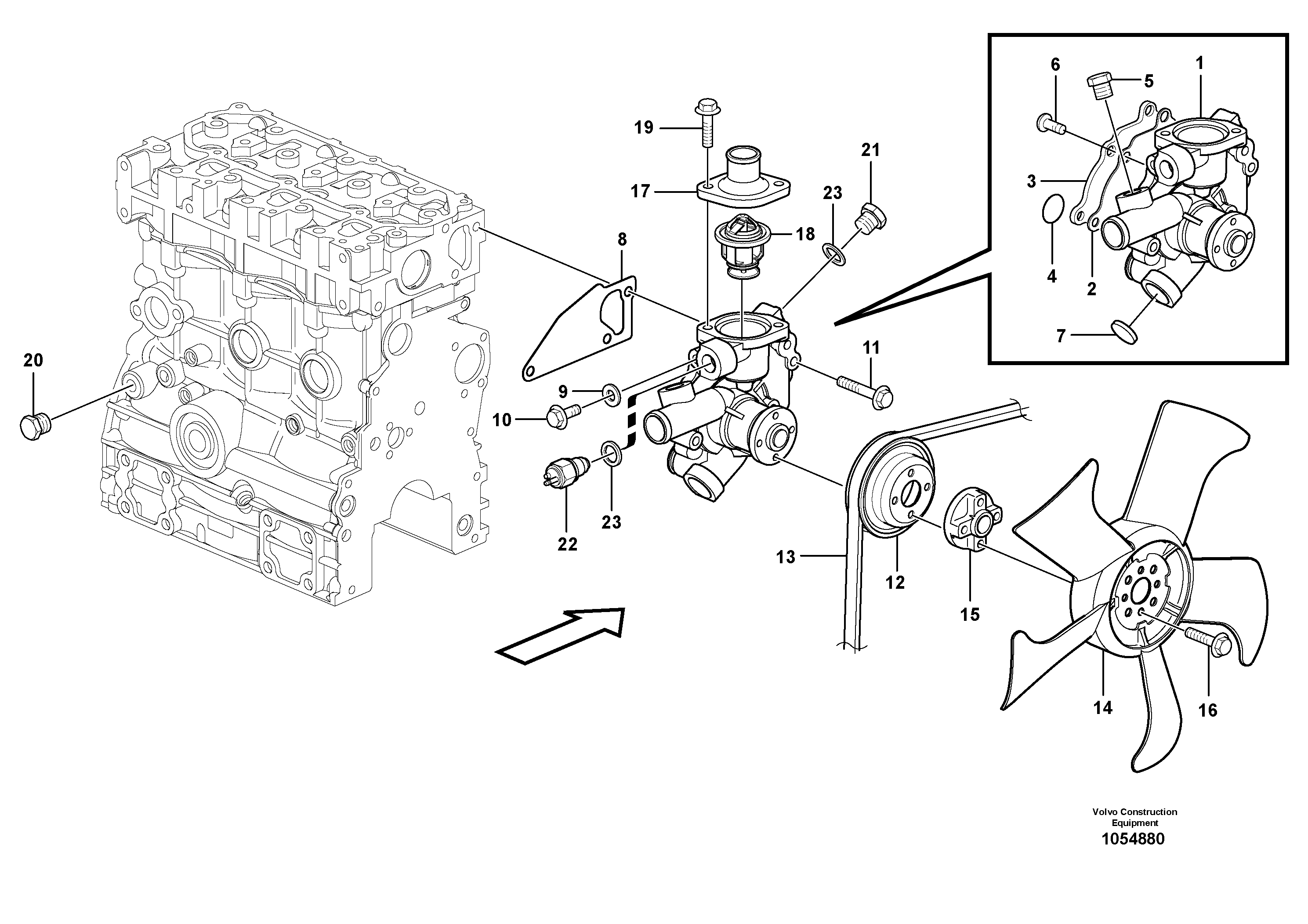 Схема запчастей Volvo EC18C - 68514 Водяной насос EC18C