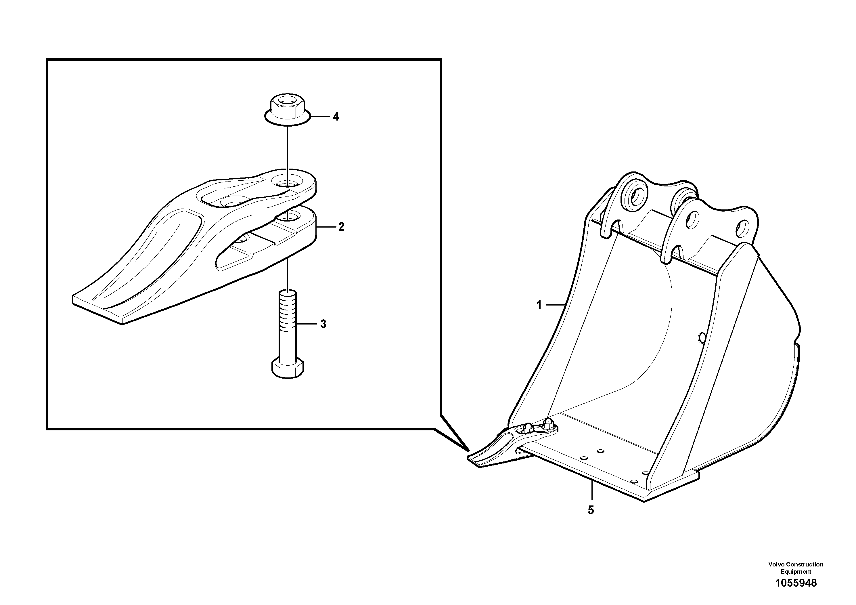 Схема запчастей Volvo EC18C - 83559 Ковш ATTACHMENTS ATT. COMPACT EXCAVATORS BUCKET&HAMMER