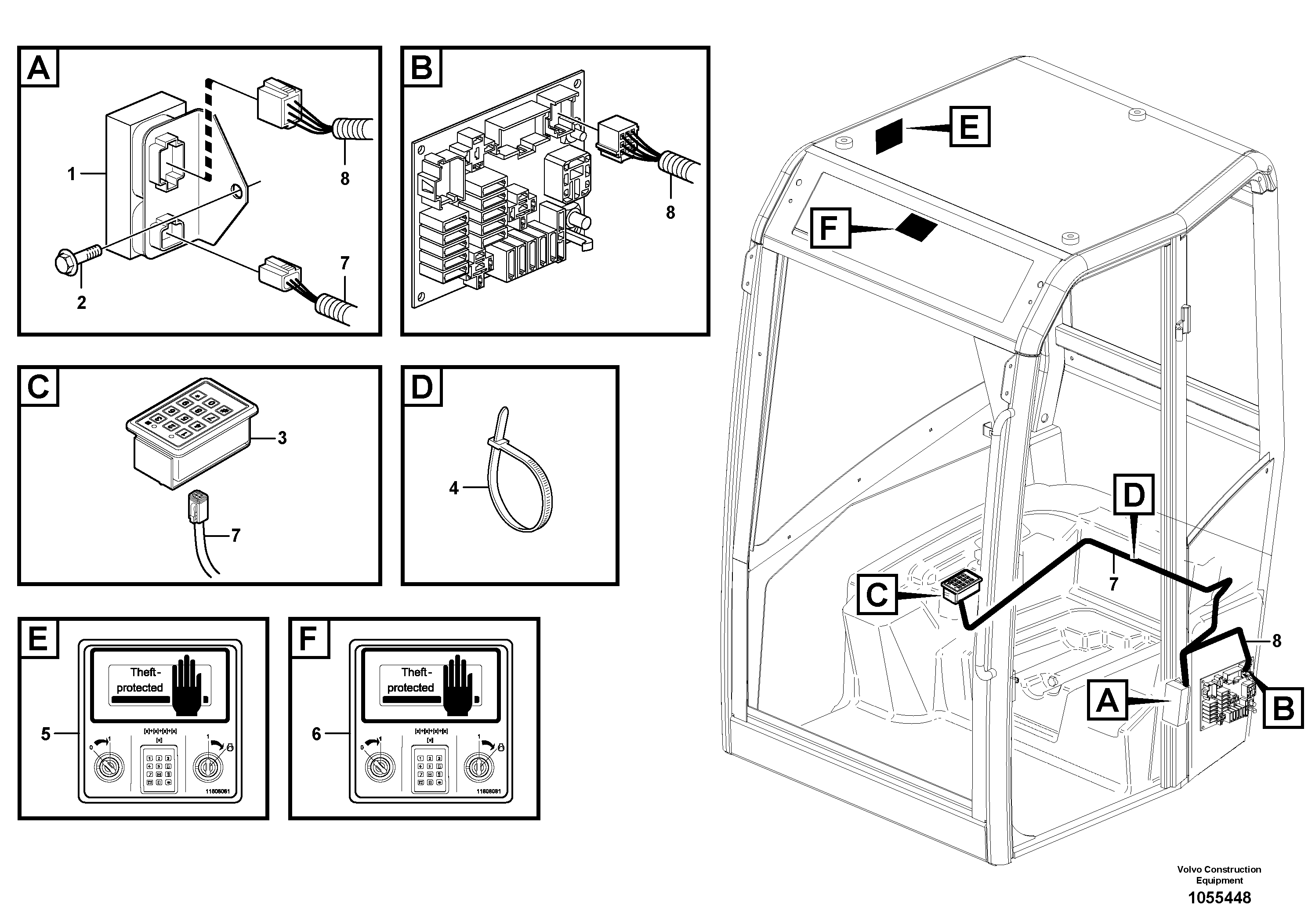 Схема запчастей Volvo EC18C - 76552 Coded keypad ( anti-start ) EC18C