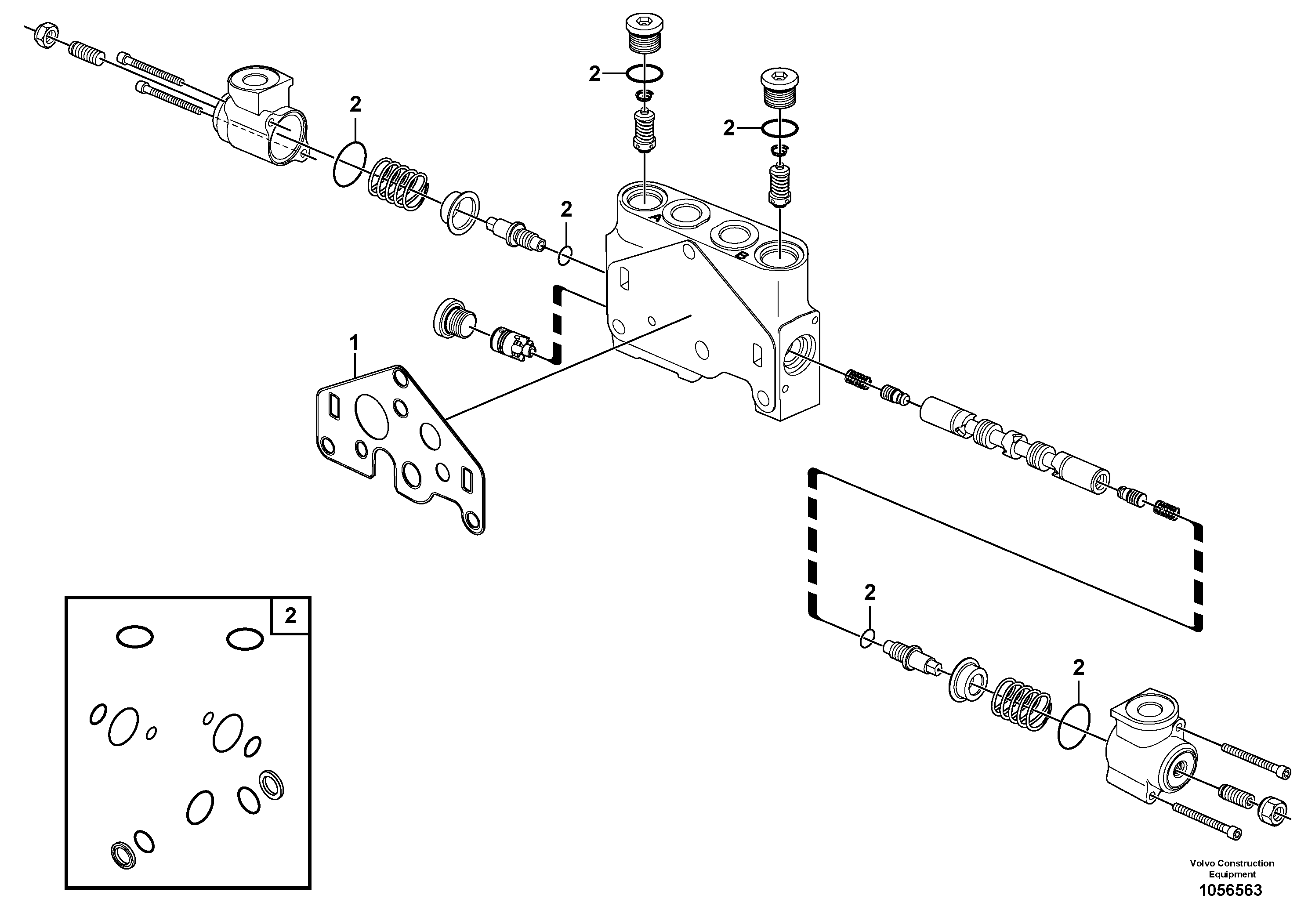 Схема запчастей Volvo EC18C - 67414 Valve section EC18C