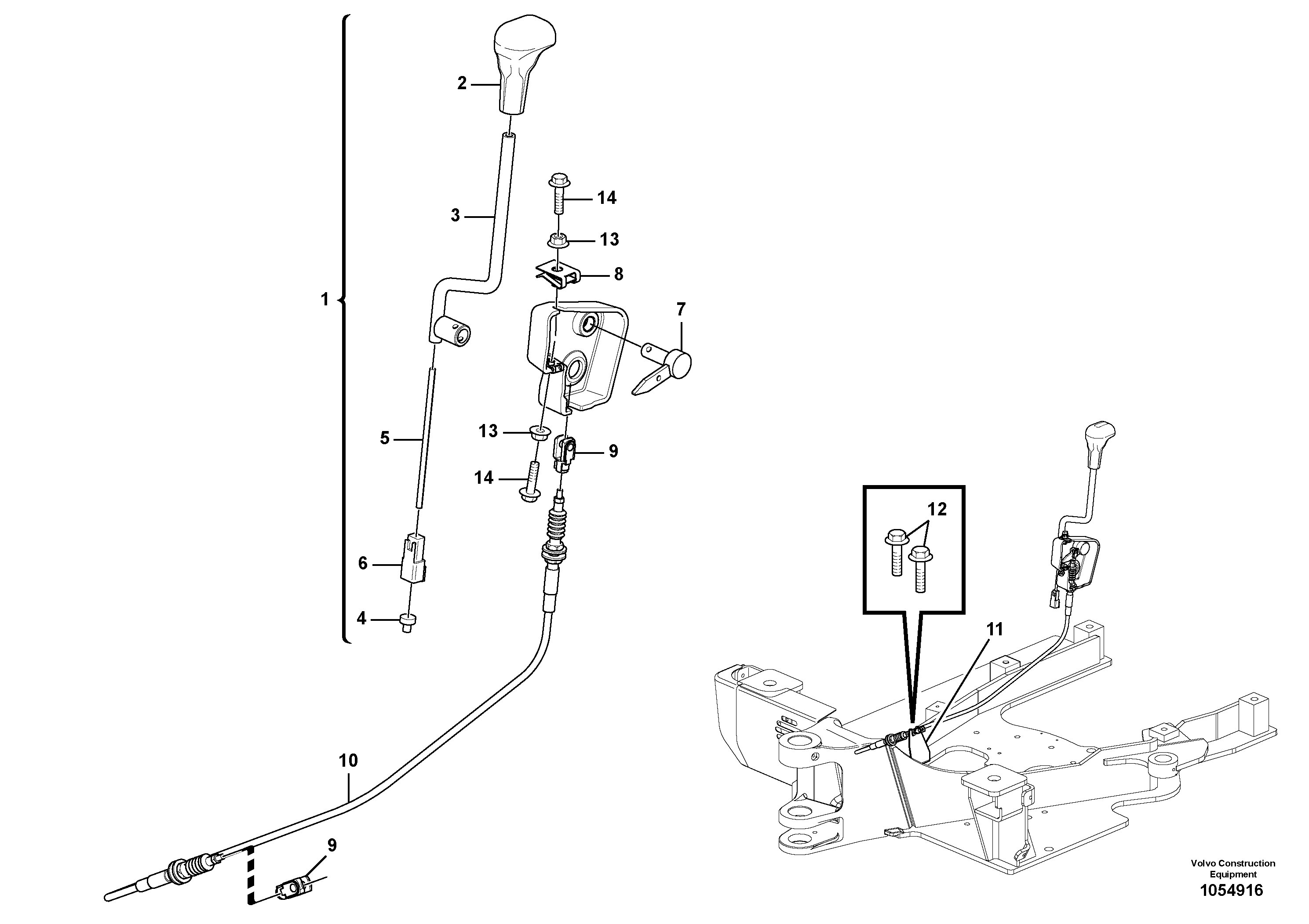 Схема запчастей Volvo EC18C - 99534 Control lever : dozer blade EC18C