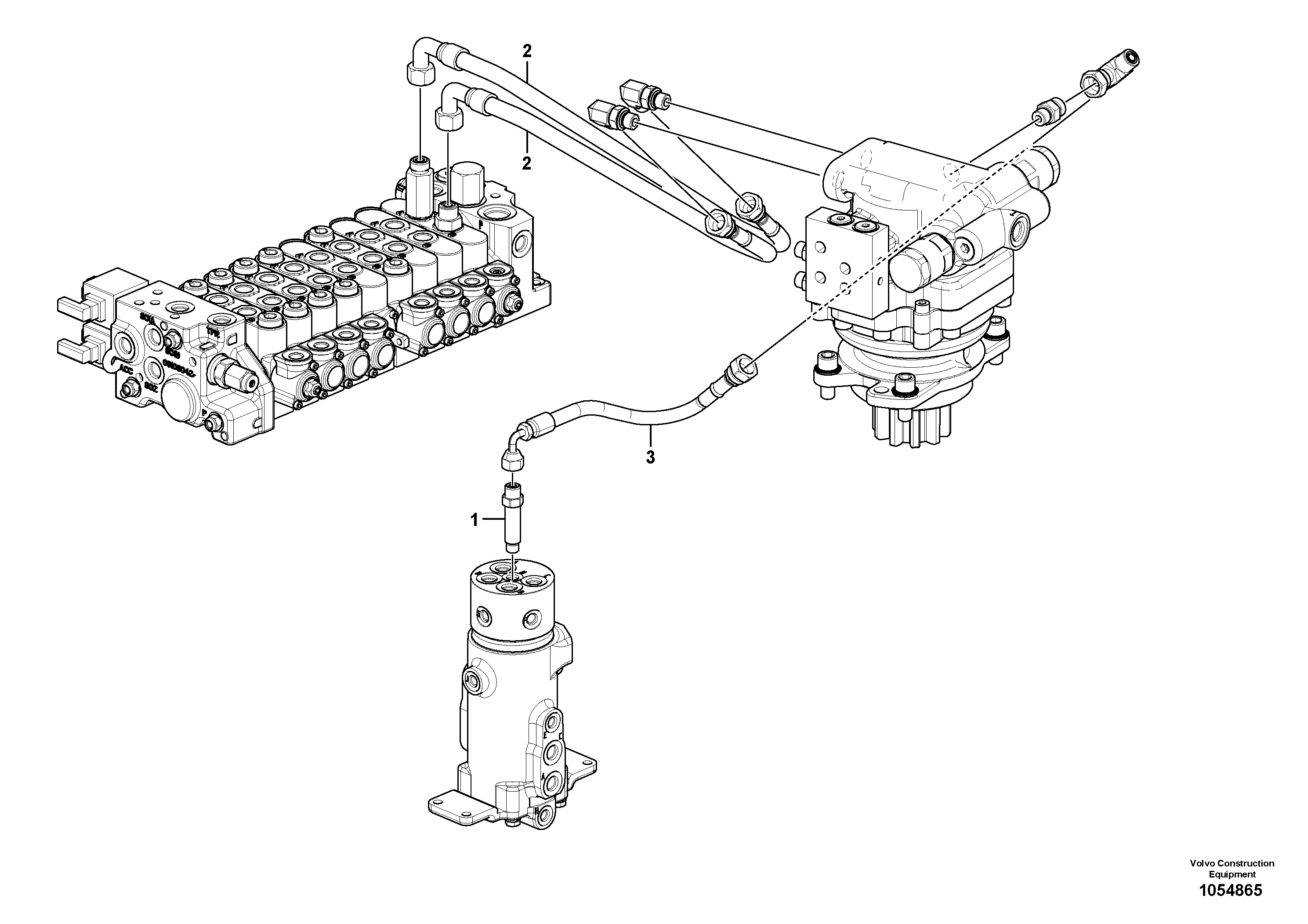 Схема запчастей Volvo EC18C - 67699 Hydraulic circuit, upper frame EC18C