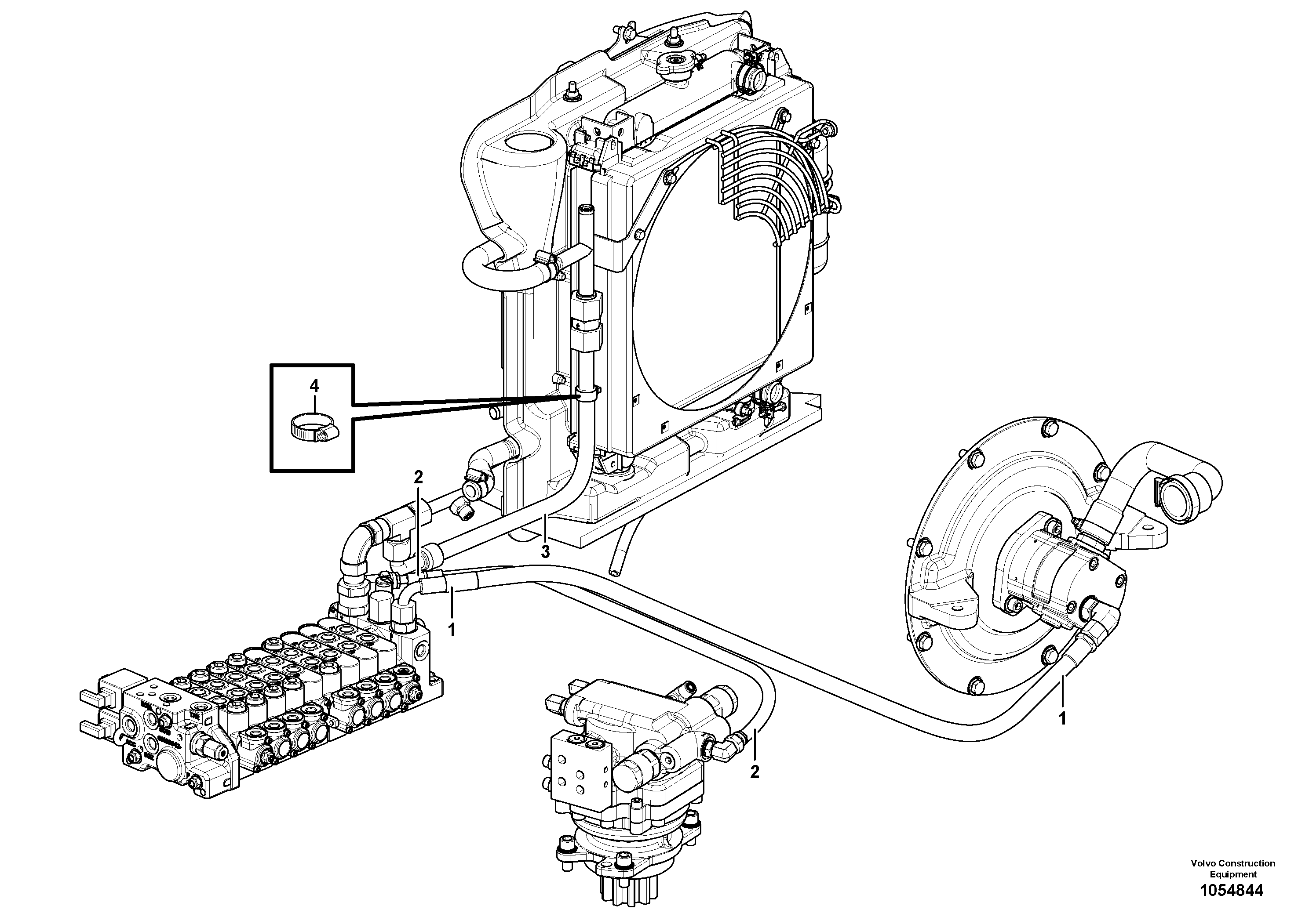 Схема запчастей Volvo EC18C - 84884 Hydraulic circuit, upper frame EC18C